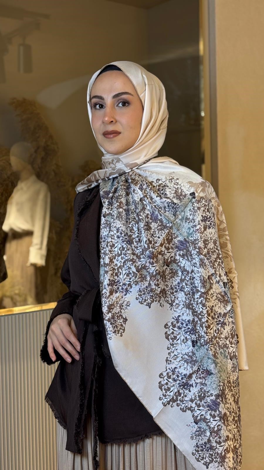 Maisa Mulberry İpek Şal Vizon 2954