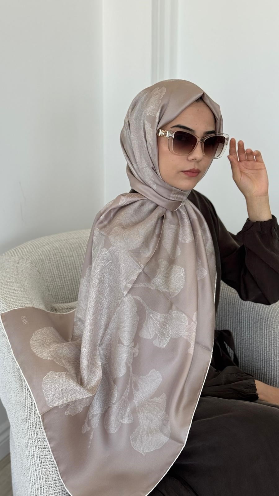 Maisa Mulberry İpek Şal Vizon F 2954