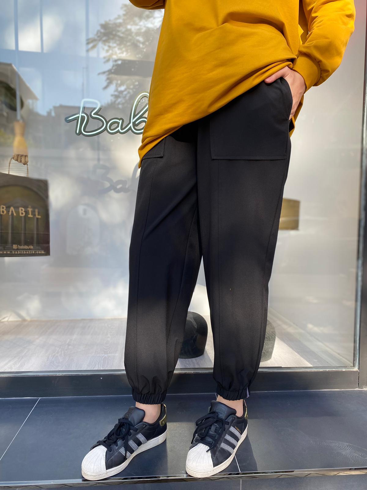 Mascara Cepli Paraşüt Siyah Pantolon 34mk3113