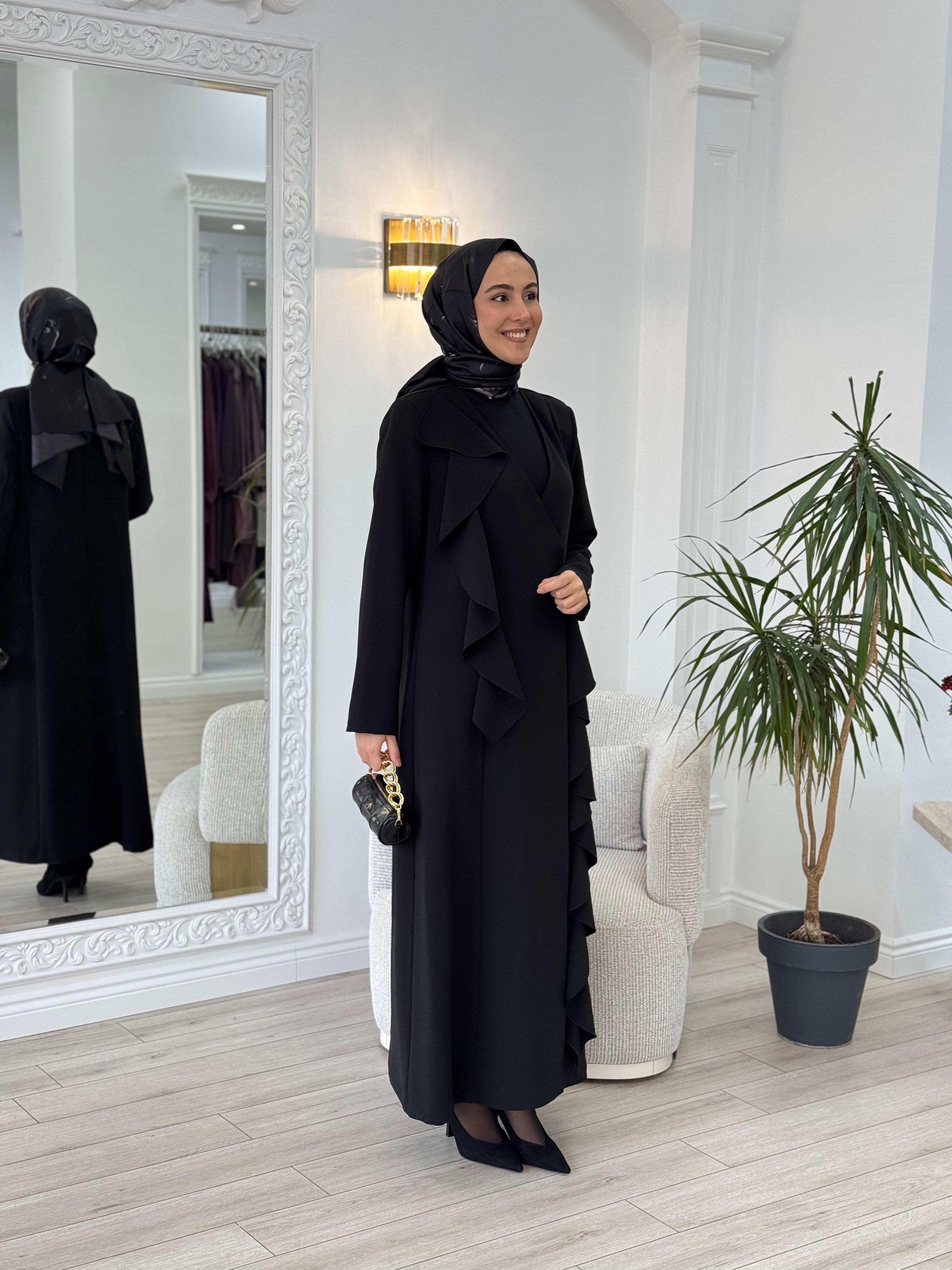 Miss Dalida Detayı Hareketli Kumaş Kap Siyah t24k-8008