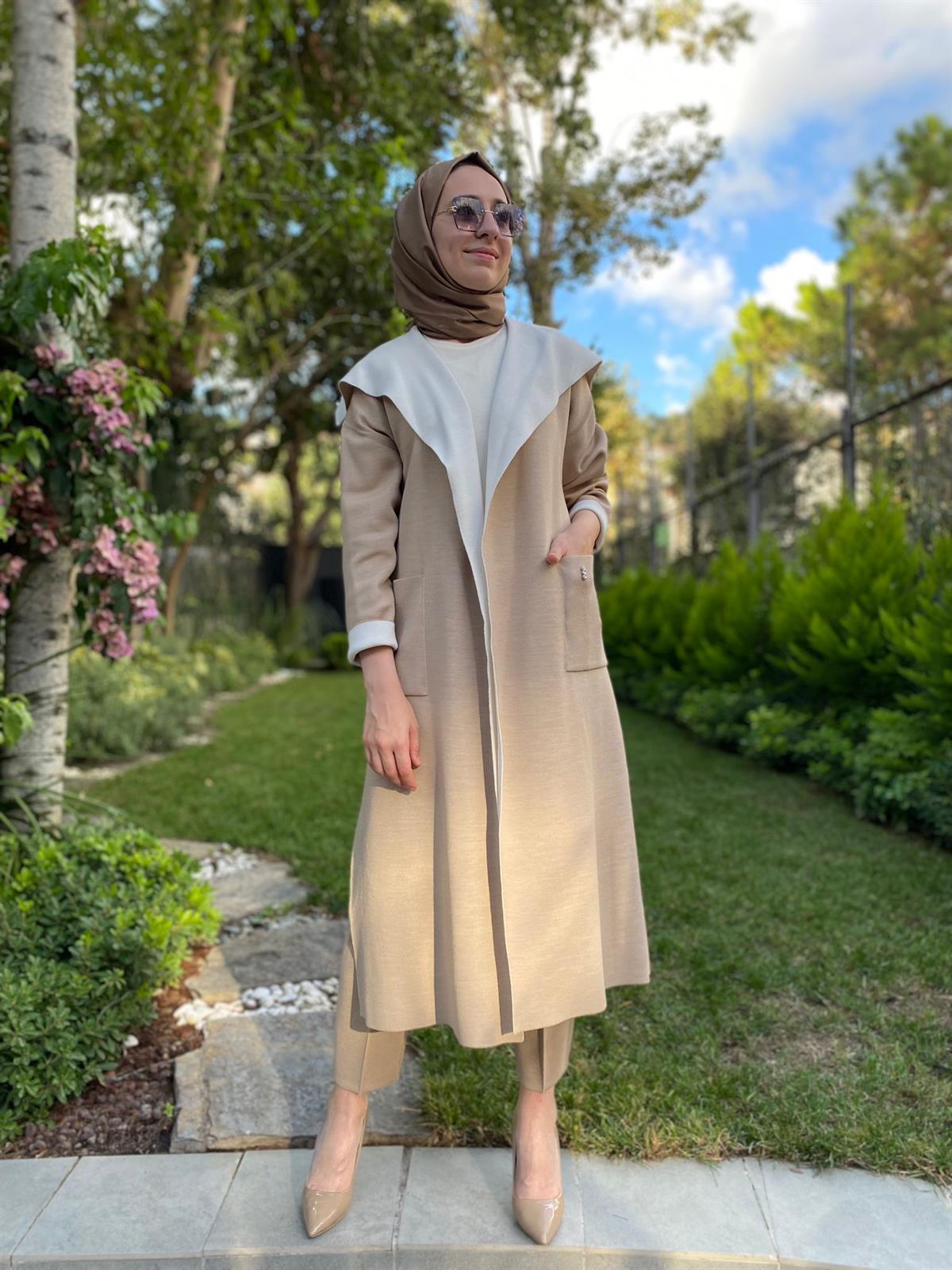 Miss Dalida Şal Yaka Camel Hırka T24K-9021