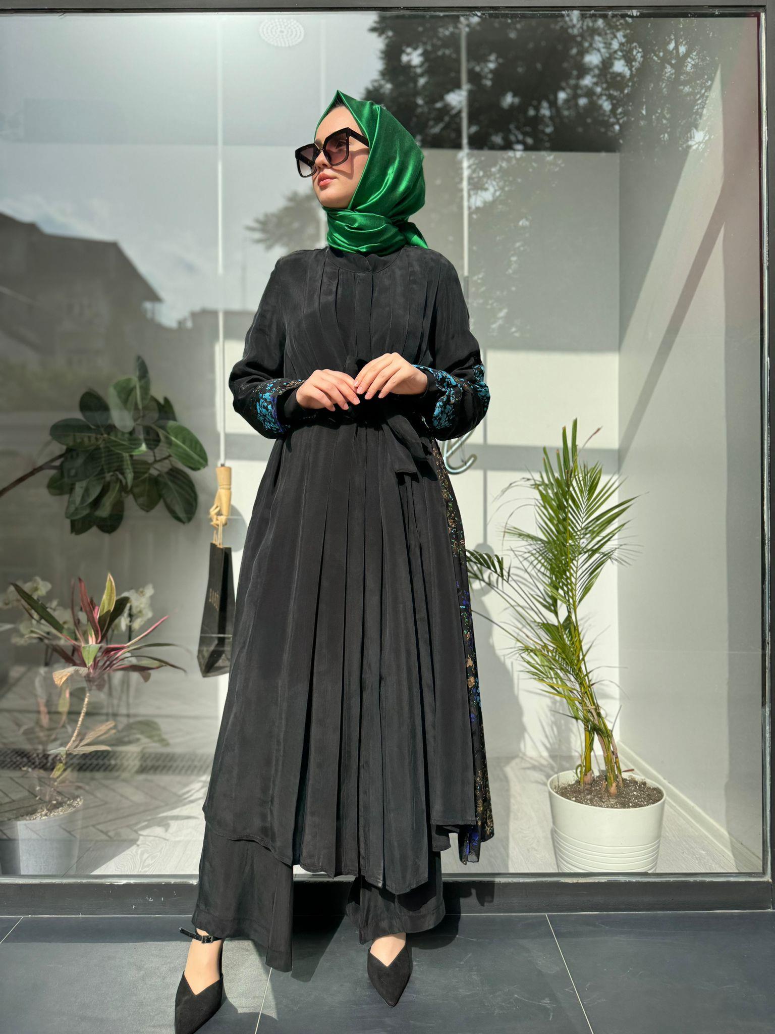 Misswhence Arkası Desenli Gömlek Siyah 35309