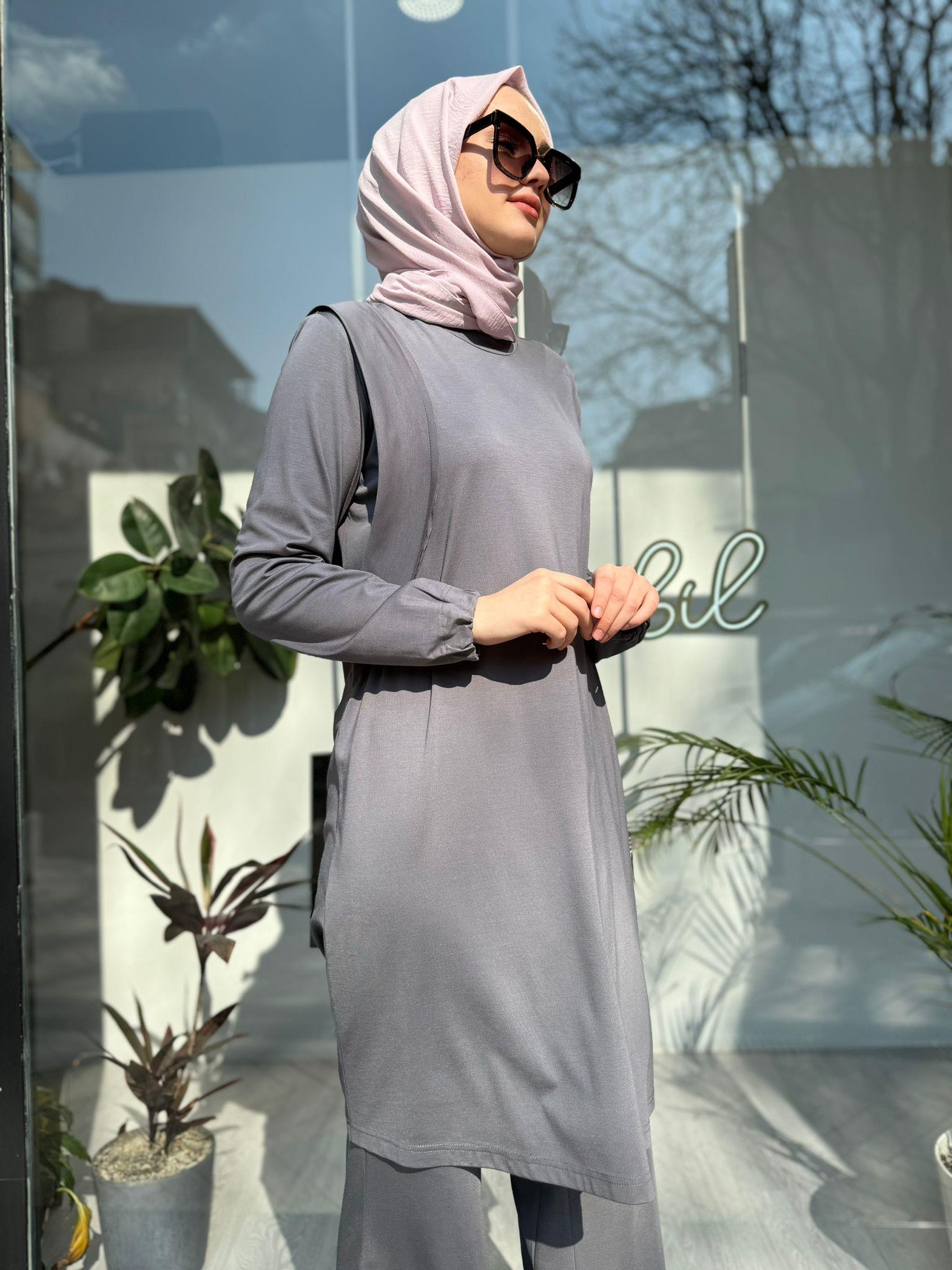 Misswhence Bambu Basic Tunik Gri 35025