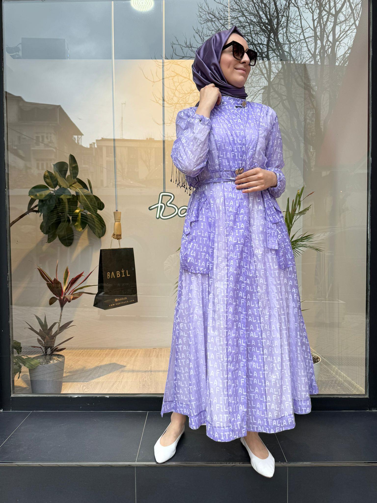 Misswhence Baskılı Kap Lila 35400 - Babilbutik