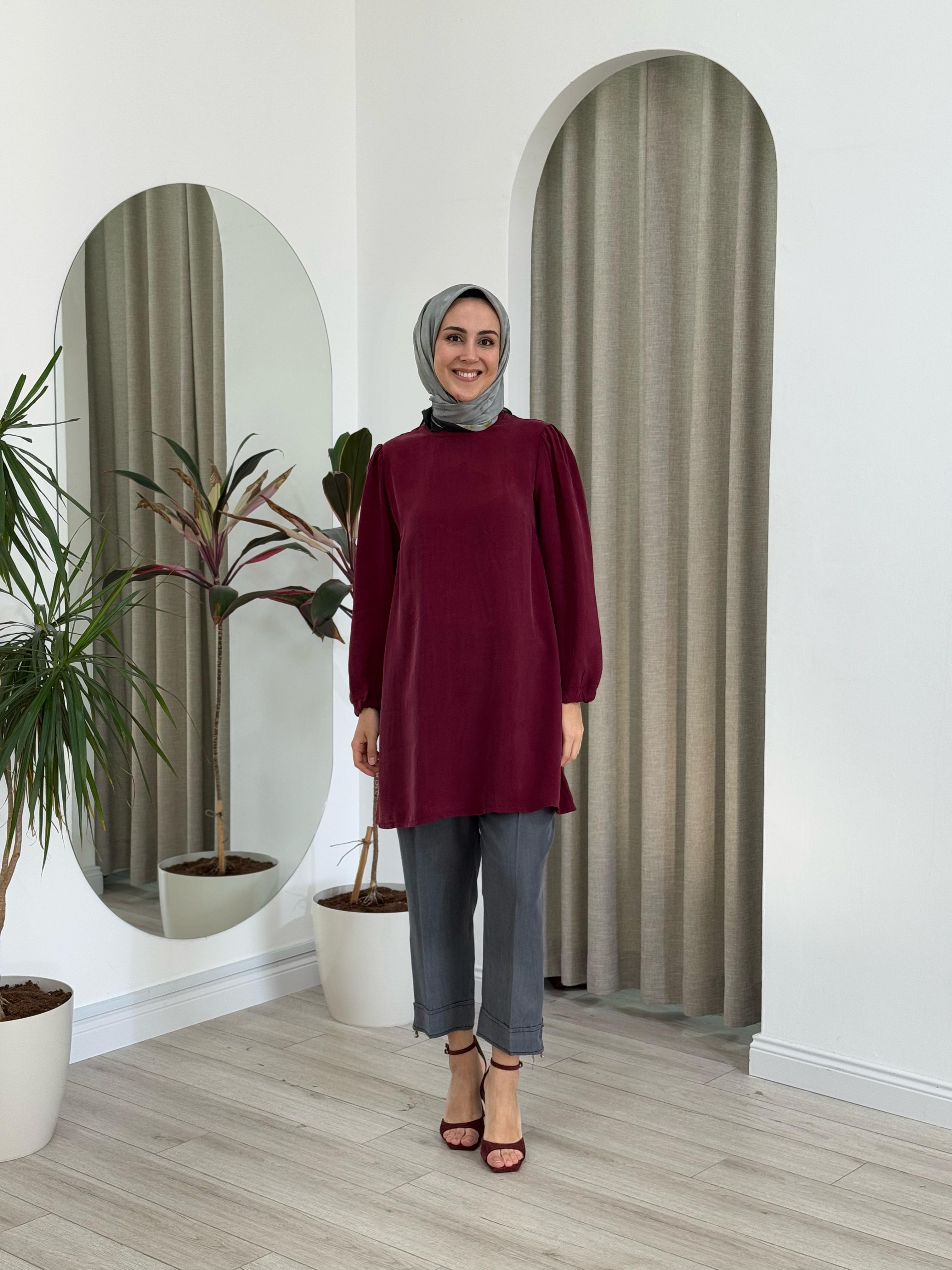 Misswhence Bordo İpek Tunik 37025