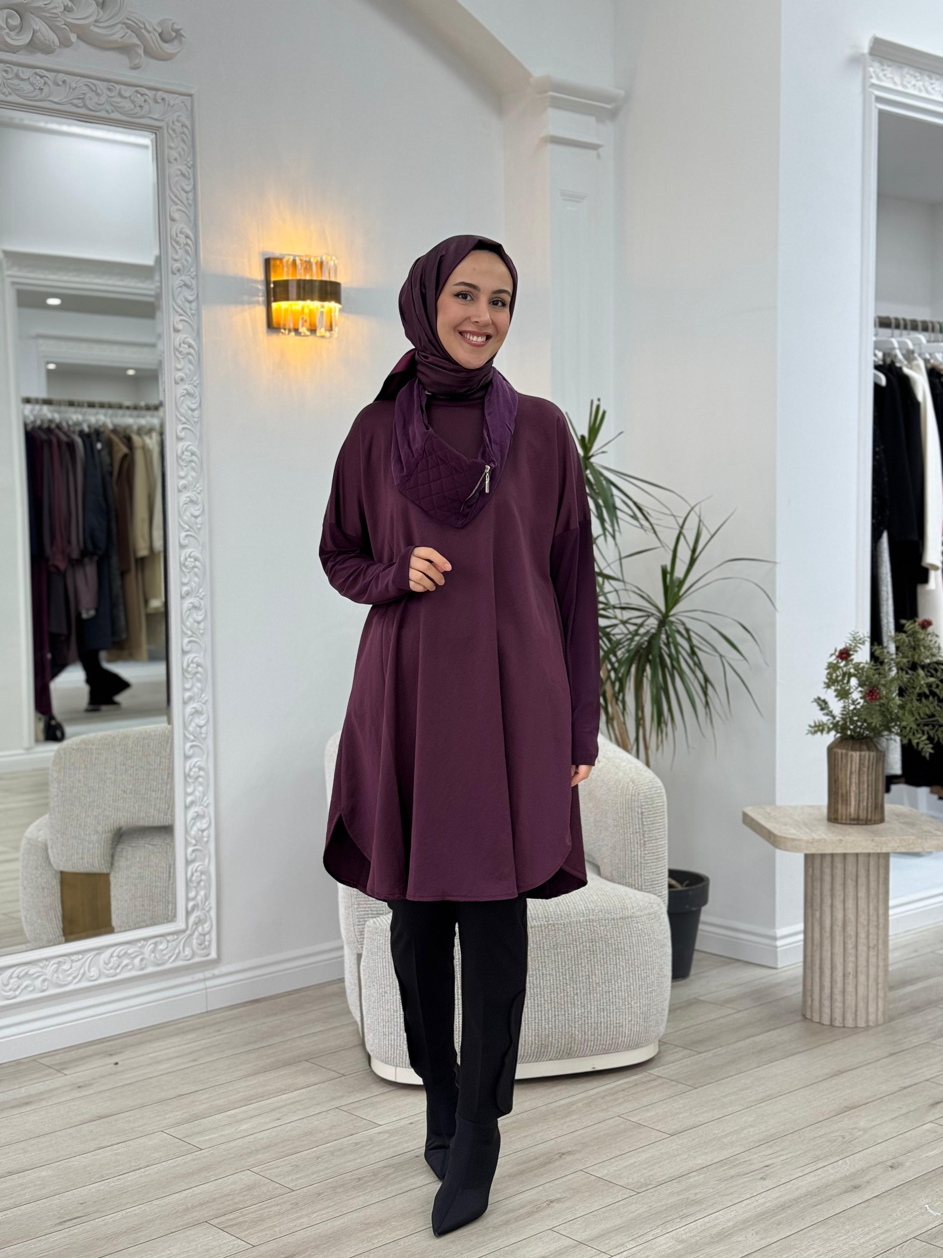 Misswhence Boyunluklu Tunik Mürdüm 34030
