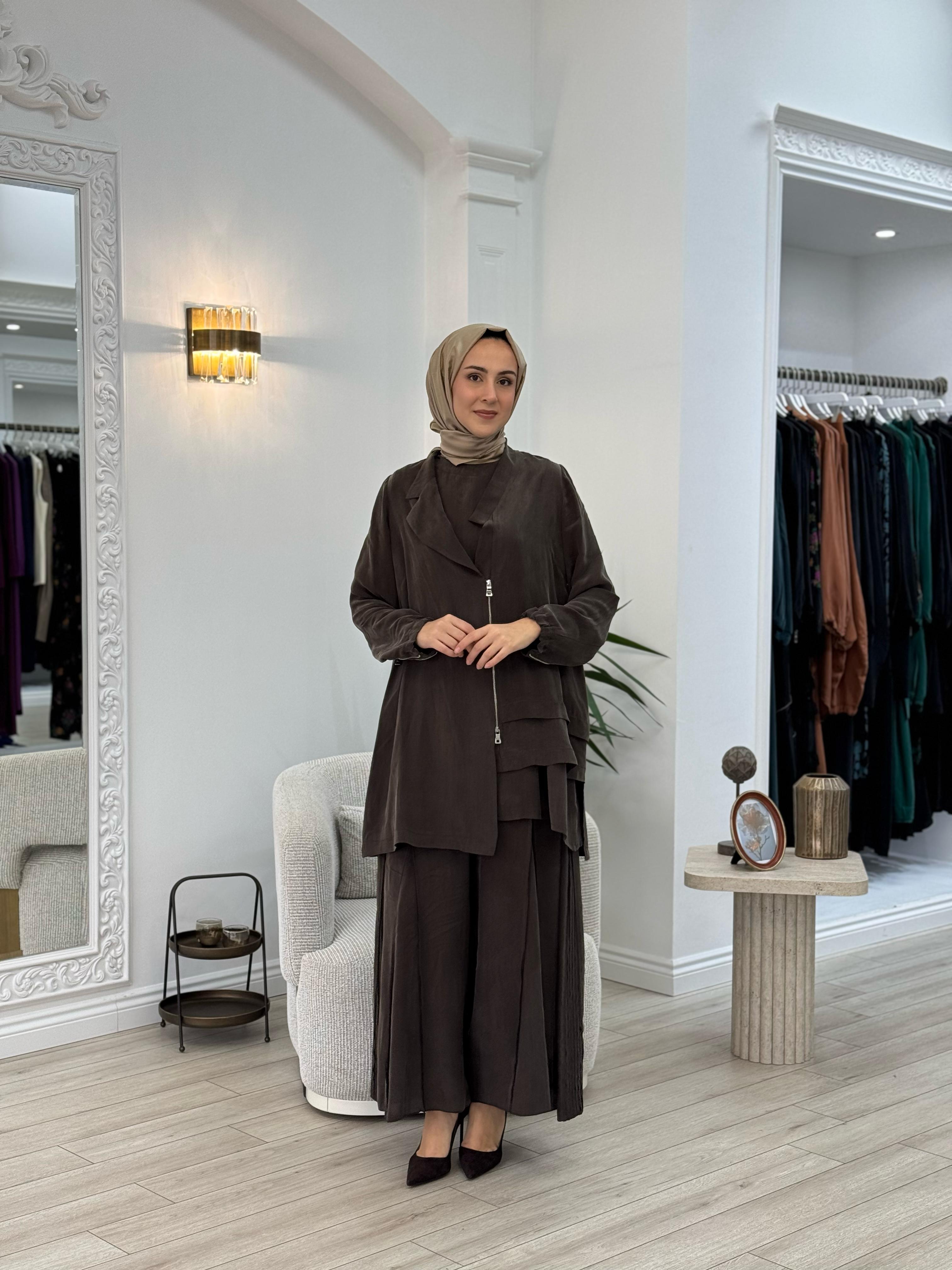 Misswhence Ceket Pantolon Takım Kahverengi 37205