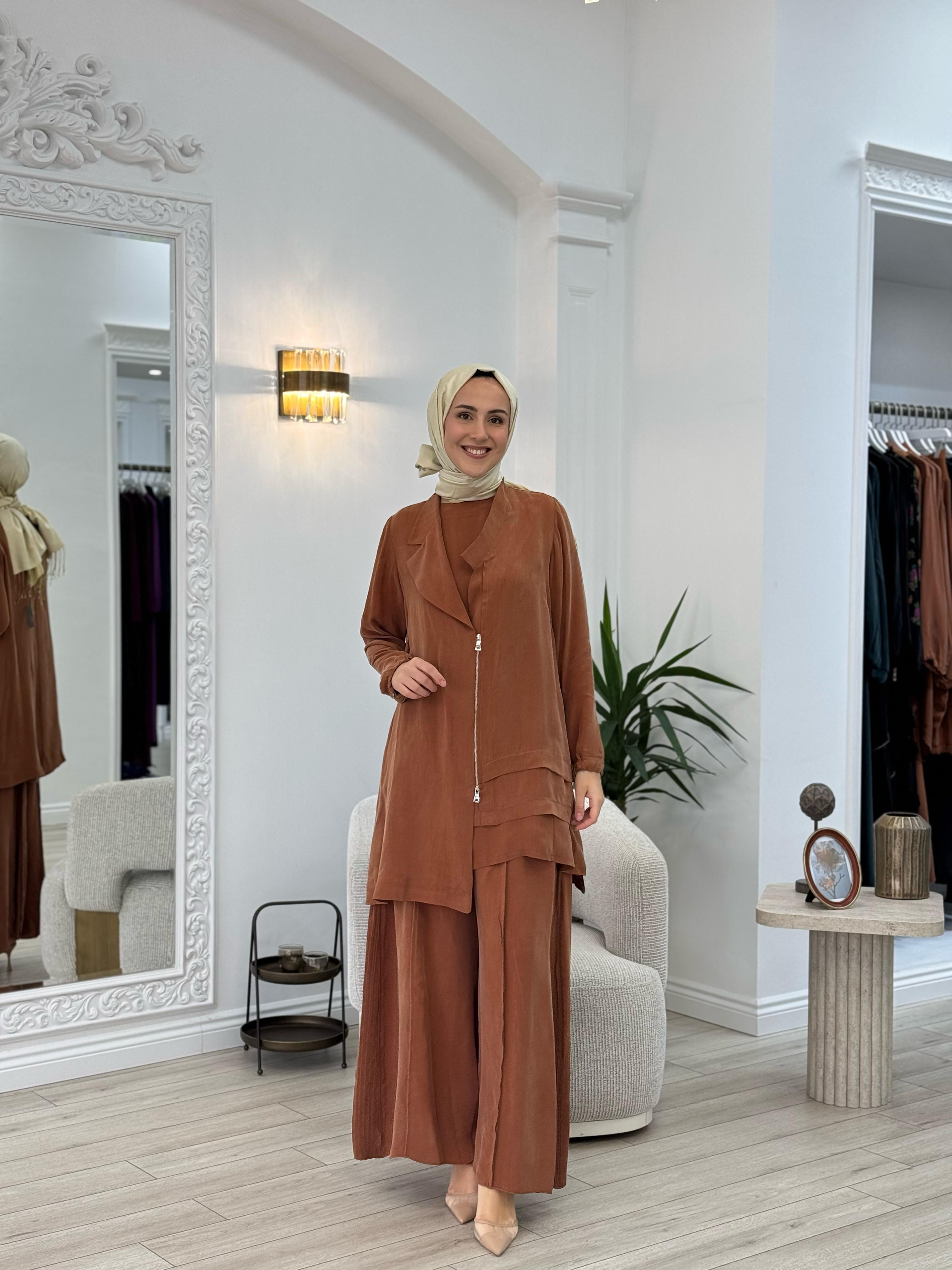 Misswhence Ceket Pantolon Takım Kiremit 37205
