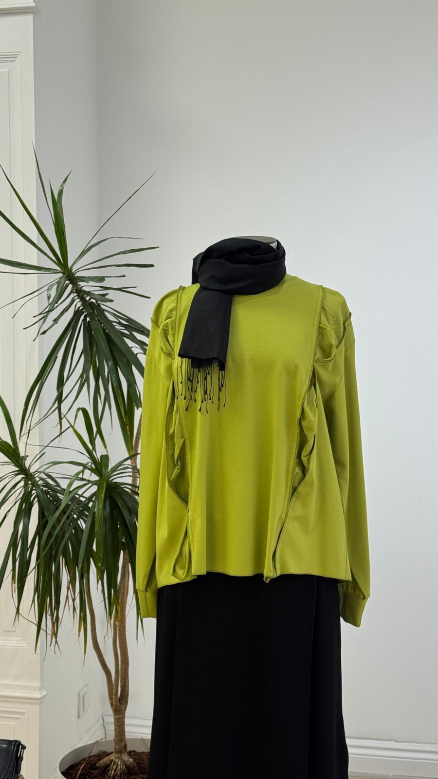 Misswhence Çelik Örme Kısa Tunik Yeşil 34029
