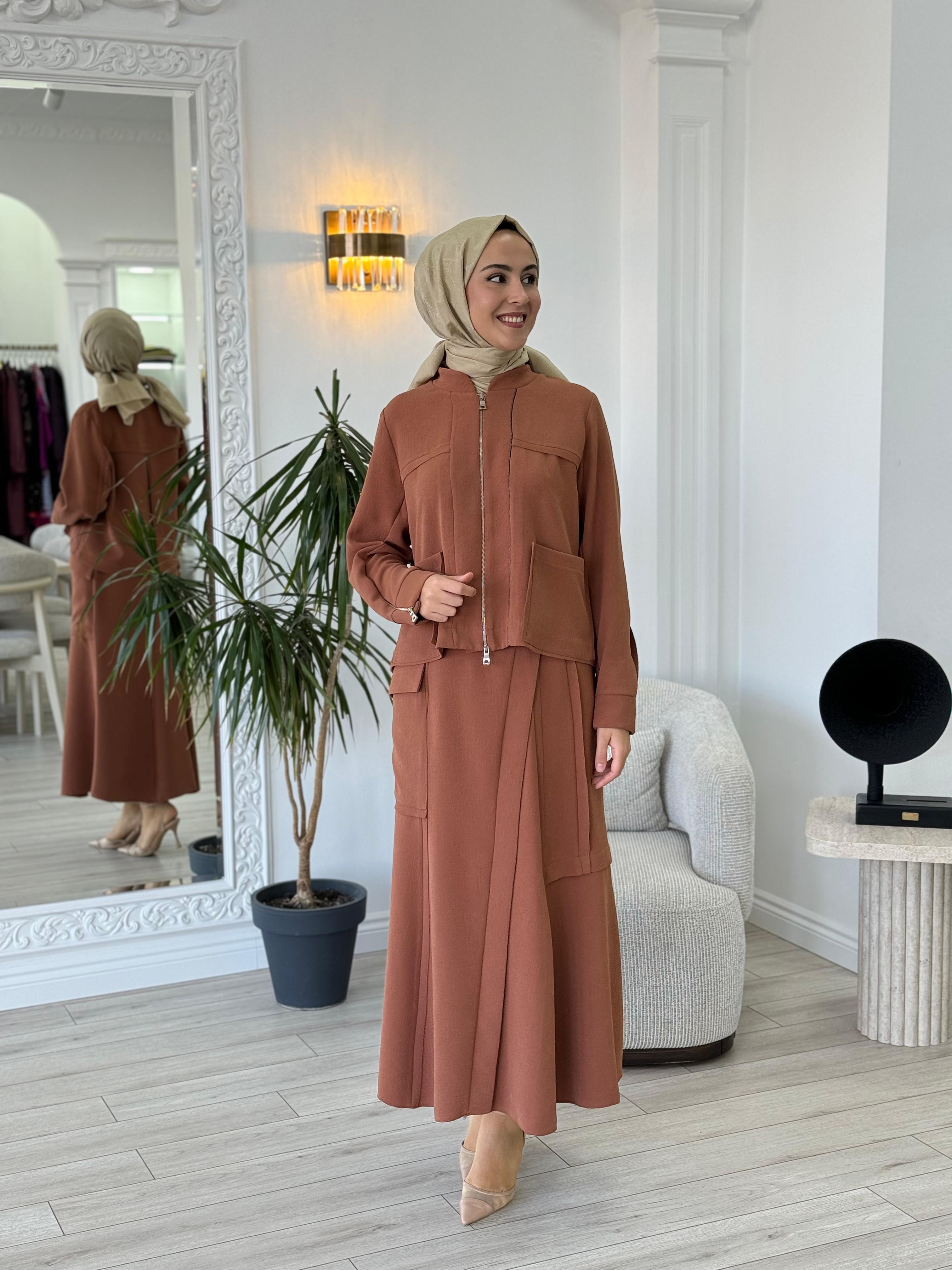 Misswhence Cep Detaylı Etekli Takım Tarçın 36204