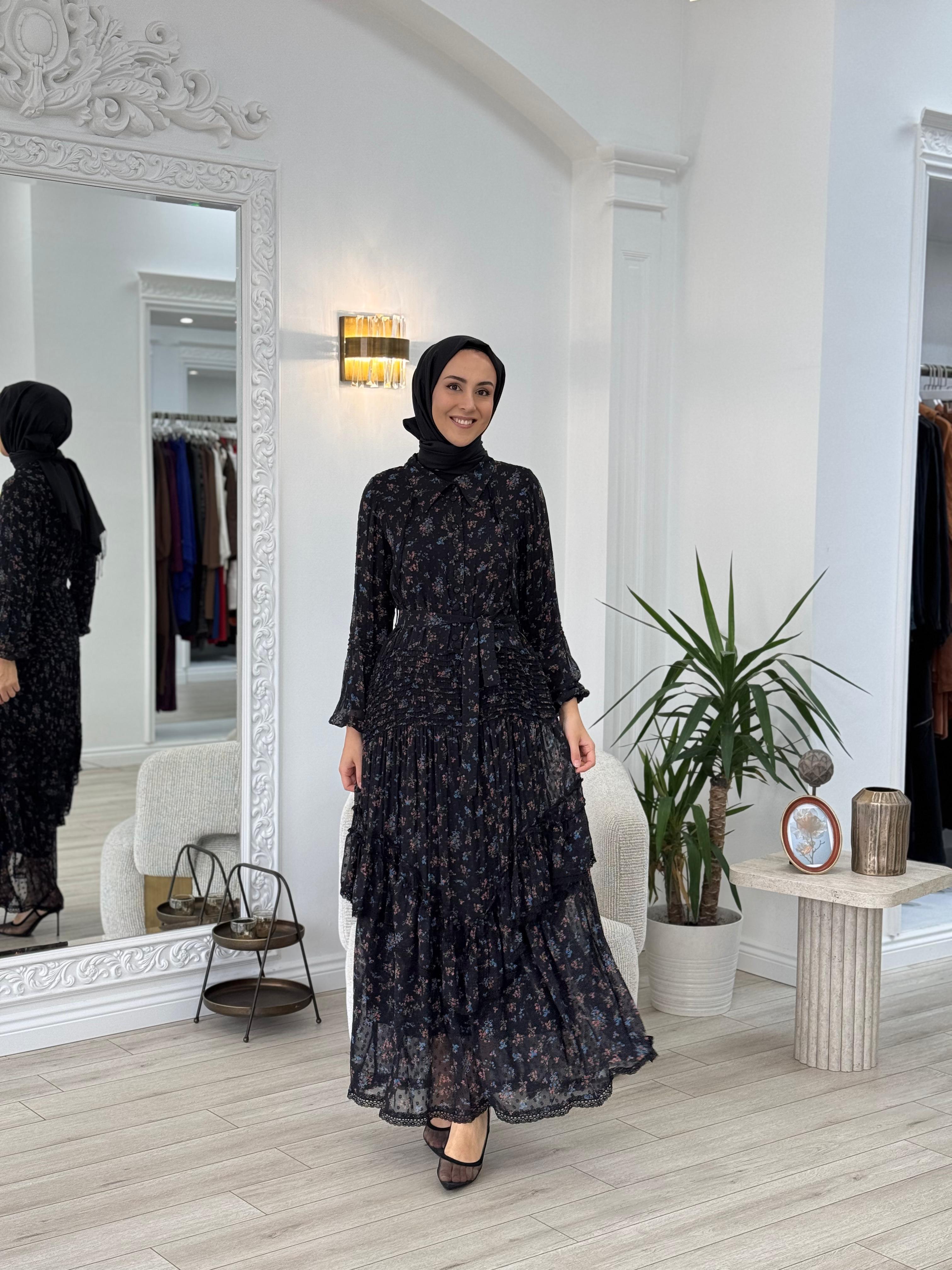 Misswhence Çiçek Detaylı Elbise 37819