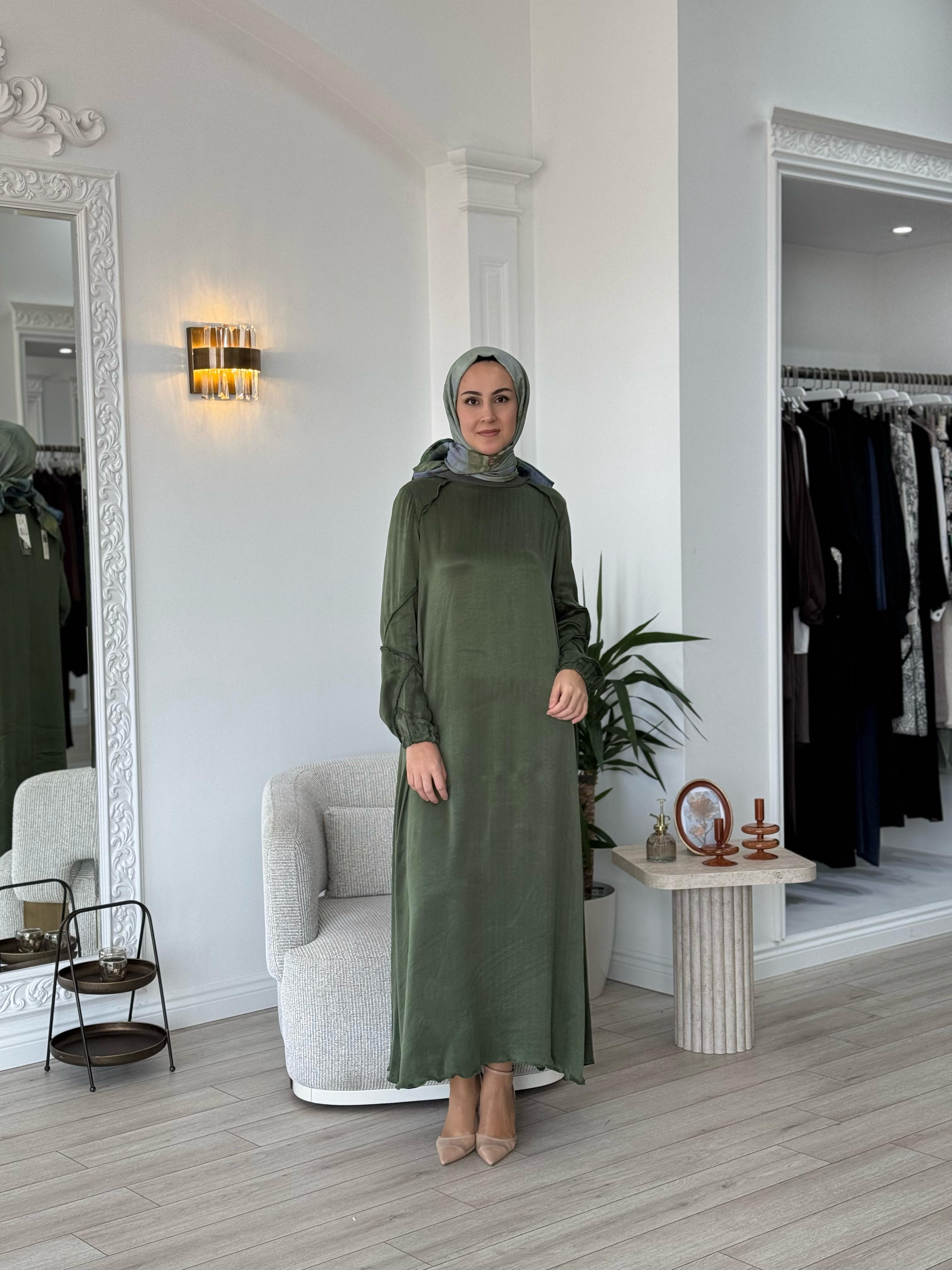 Misswhence Cupra Elbise Yeşil 37801