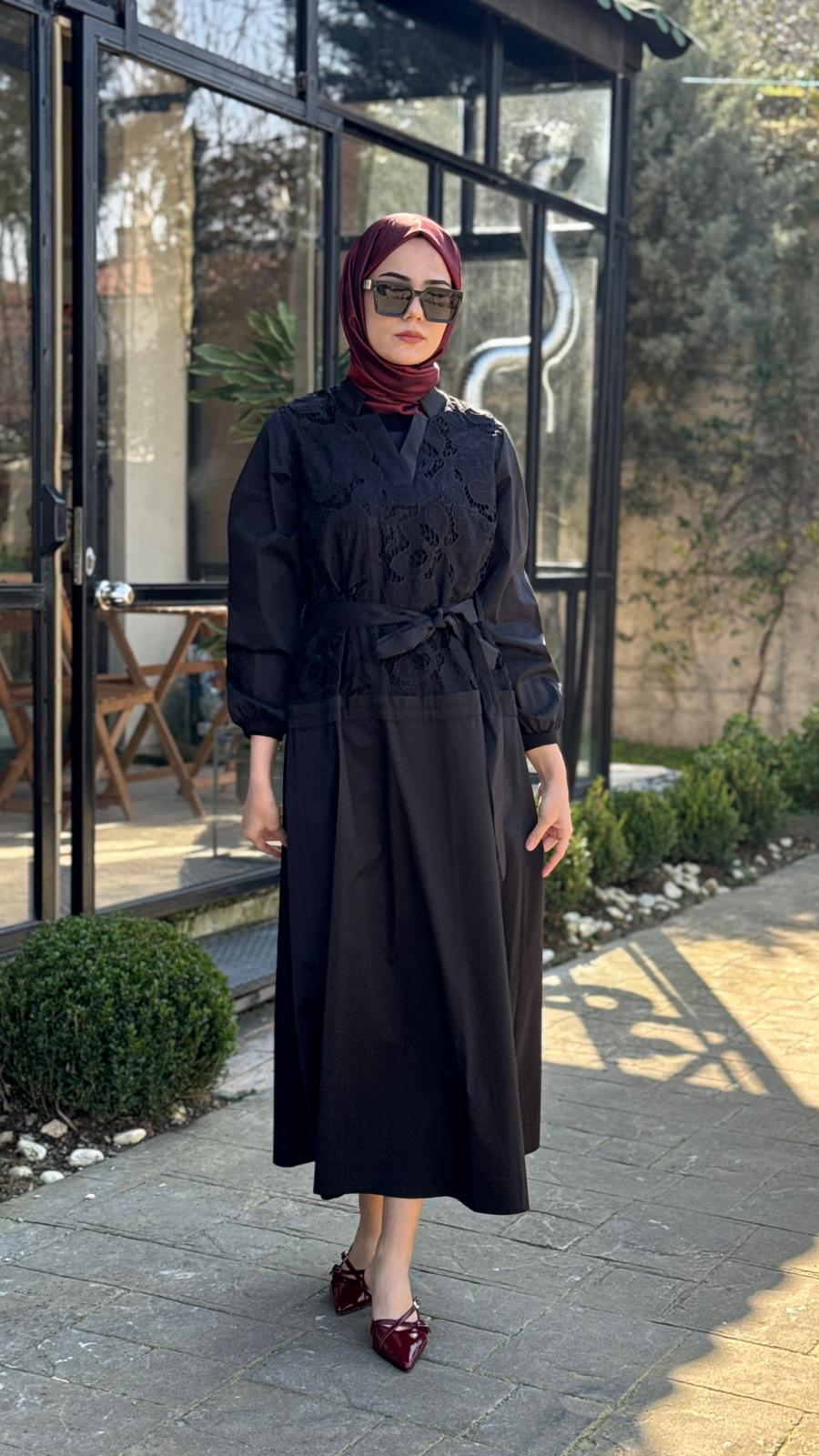 Misswhence Dantel Desenli Elbise 39803