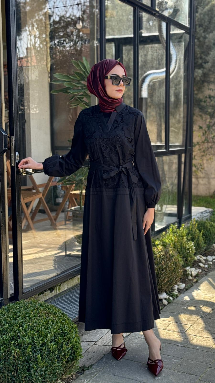 Misswhence Dantel Desenli Elbise 39803