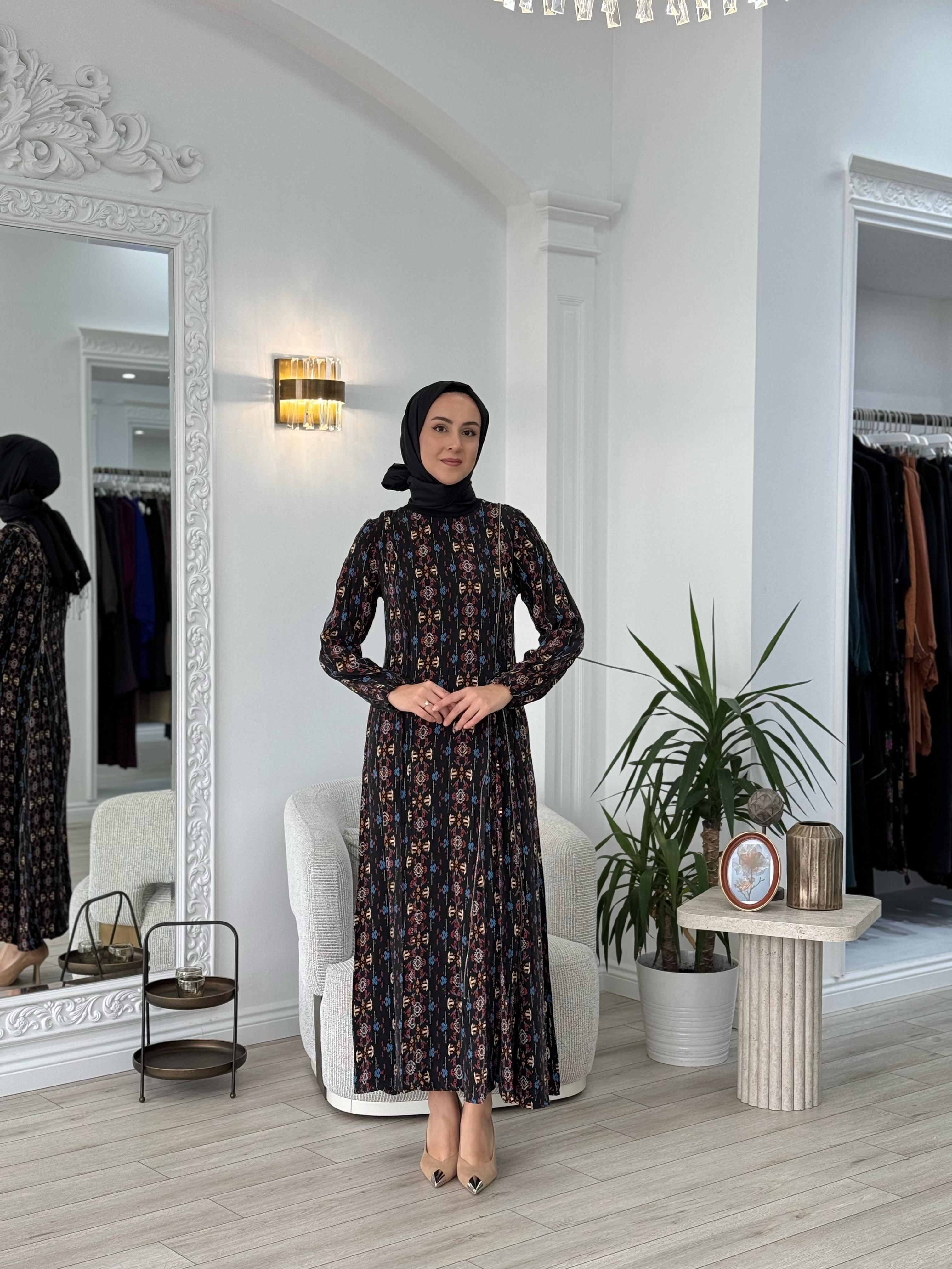 Misswhence Desenli Baskılı Elbise 37830