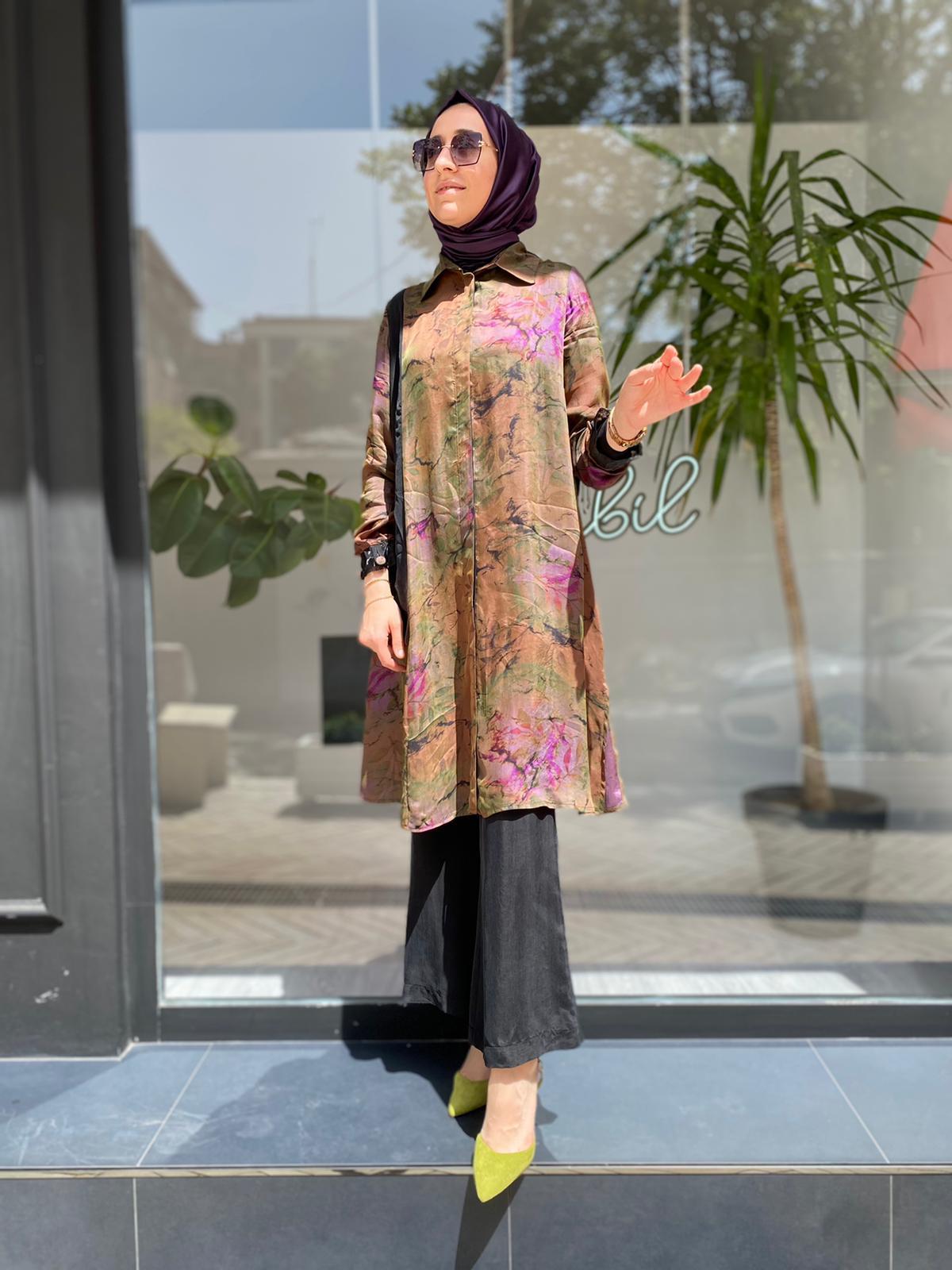 Misswhence Desenli Haki Gömlek 33308