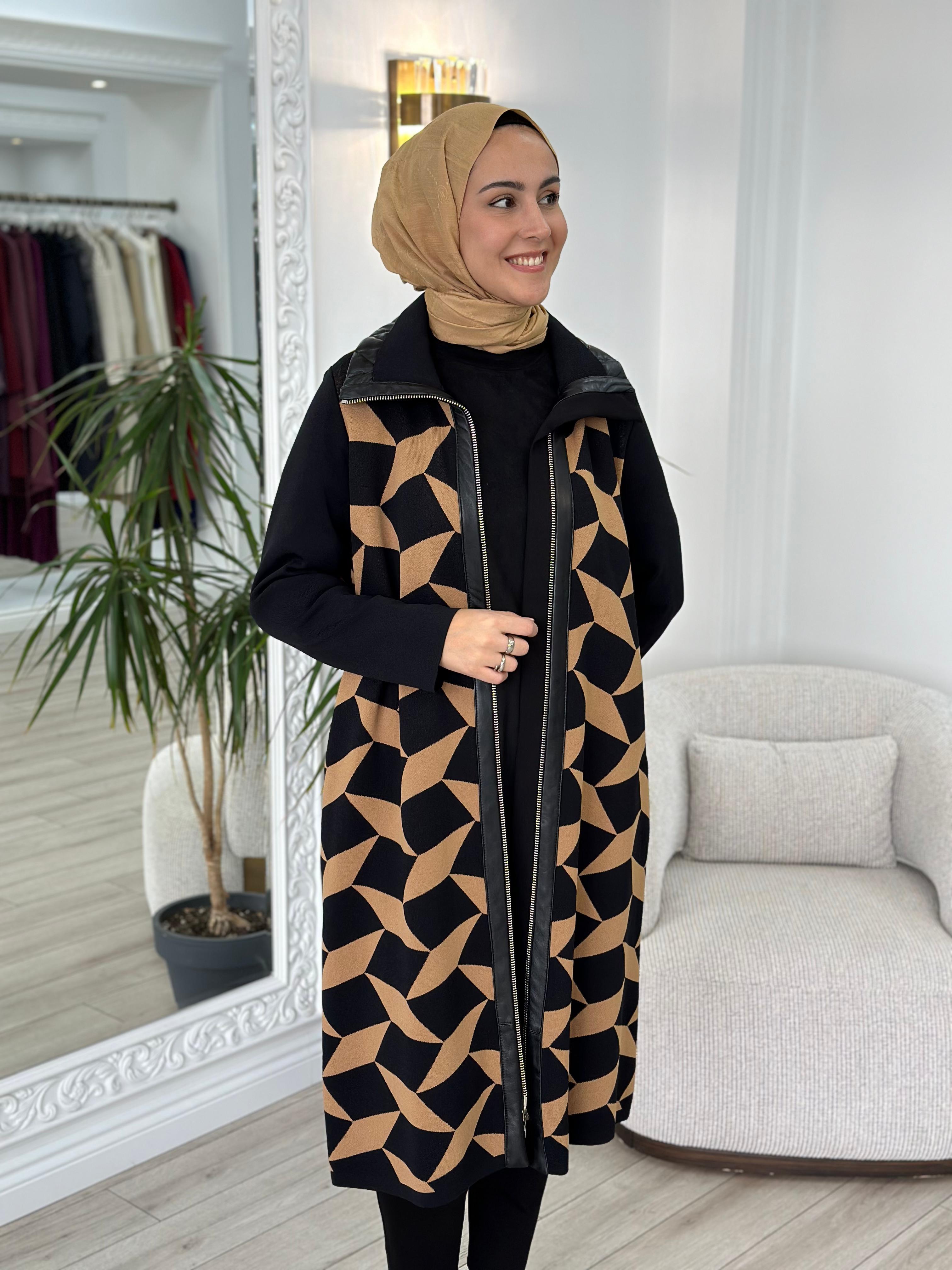 Misswhence Desenli Triko Kap Camel Miss 217
