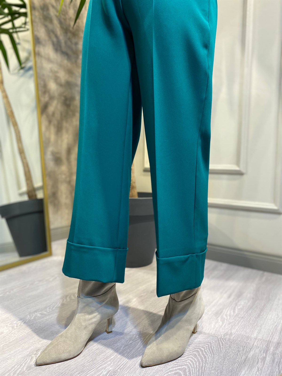 MissWhence Double Paça Yeşil Pantalon 32128