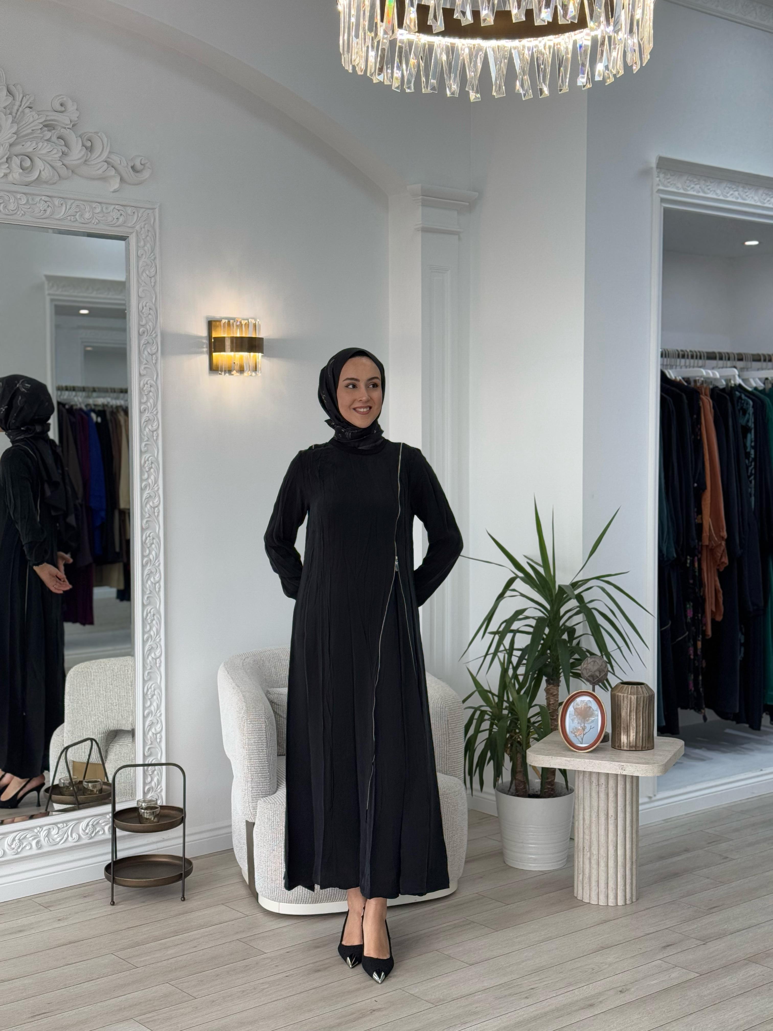 Misswhence Fermuar Detaylı Elbise Siyah 37830
