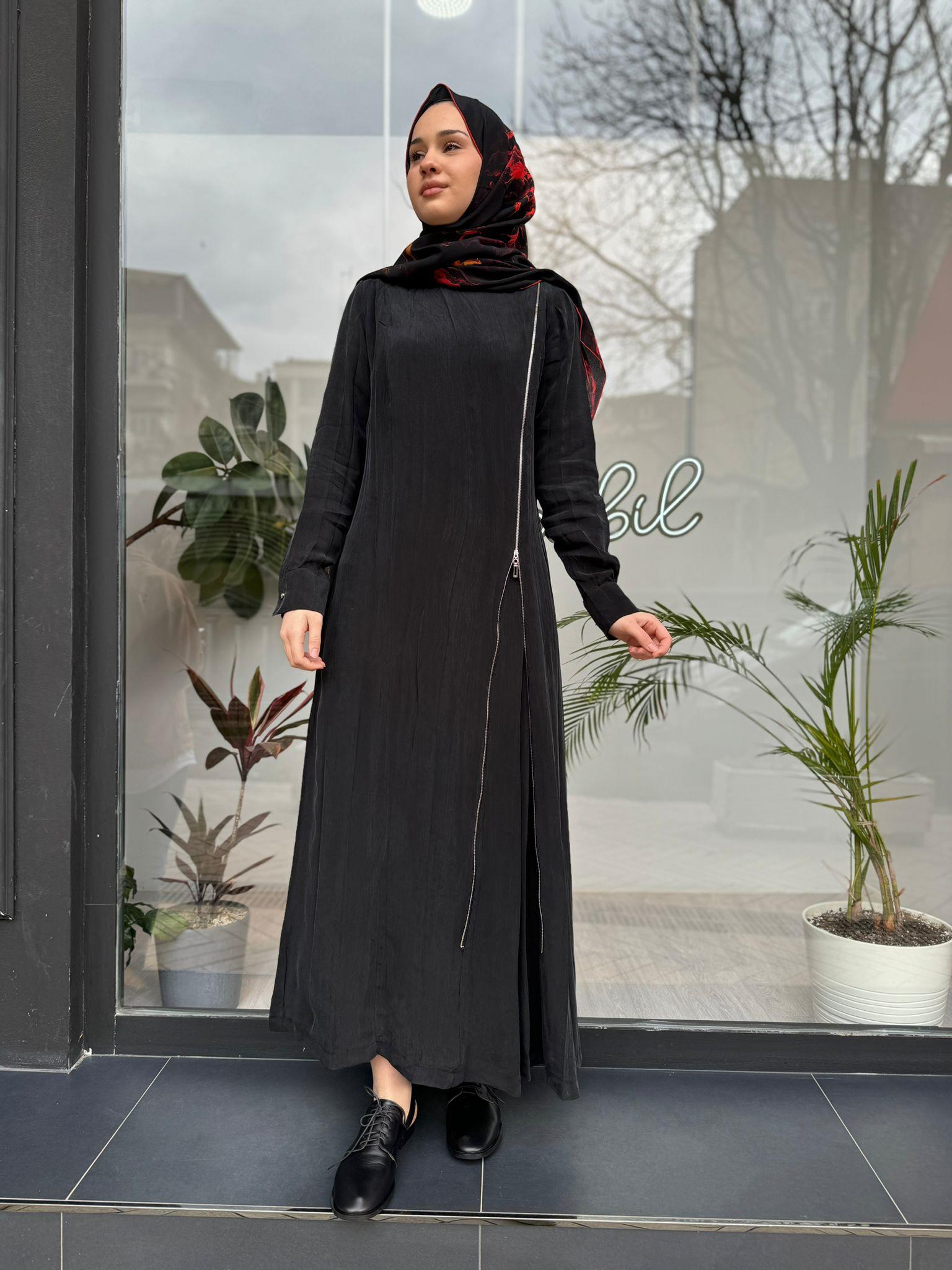 Misswhence Fermuar Detaylı Elbise Siyah 35800