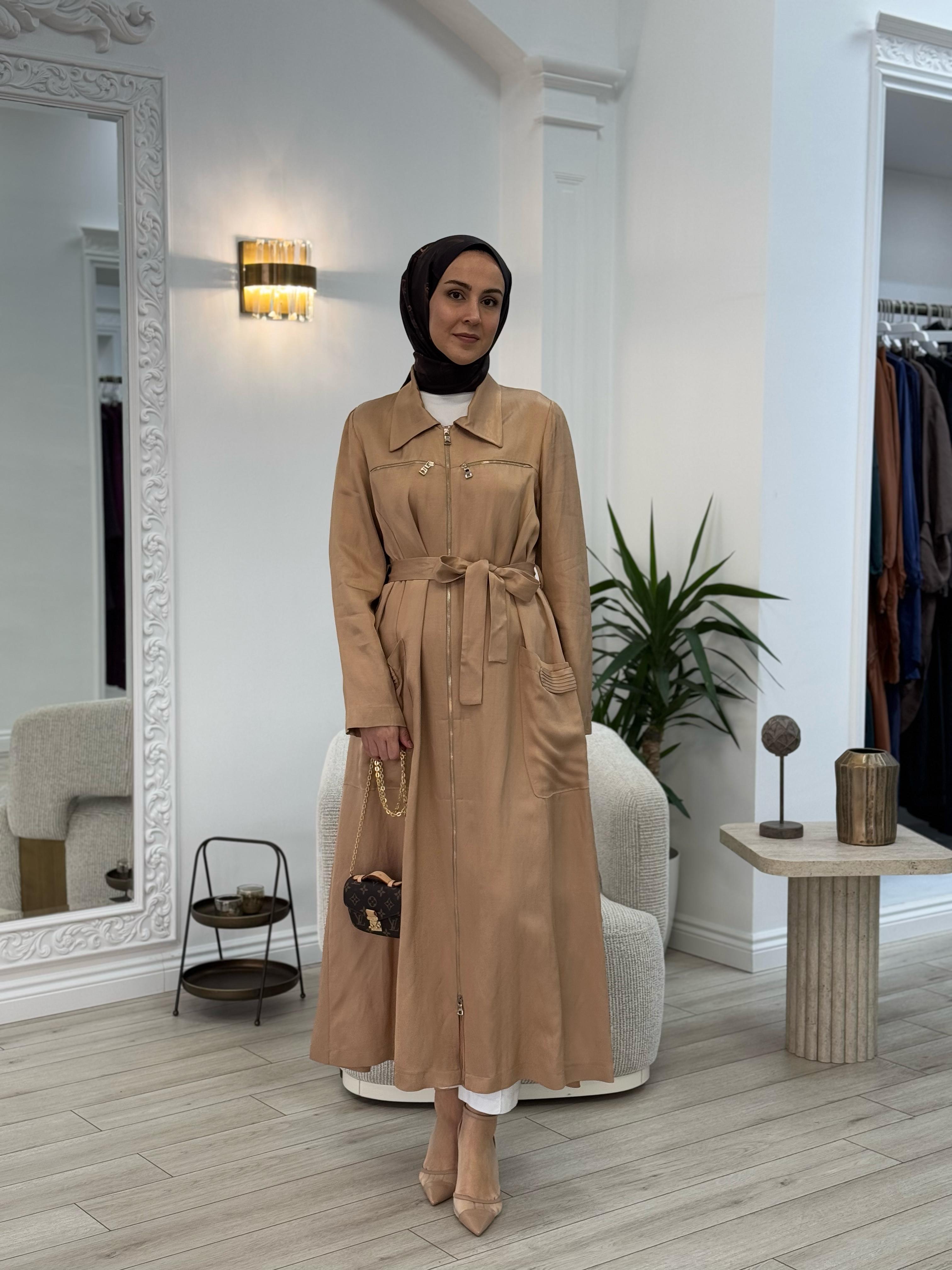 Misswhence Fermuarlı Pardesü Camel 37515
