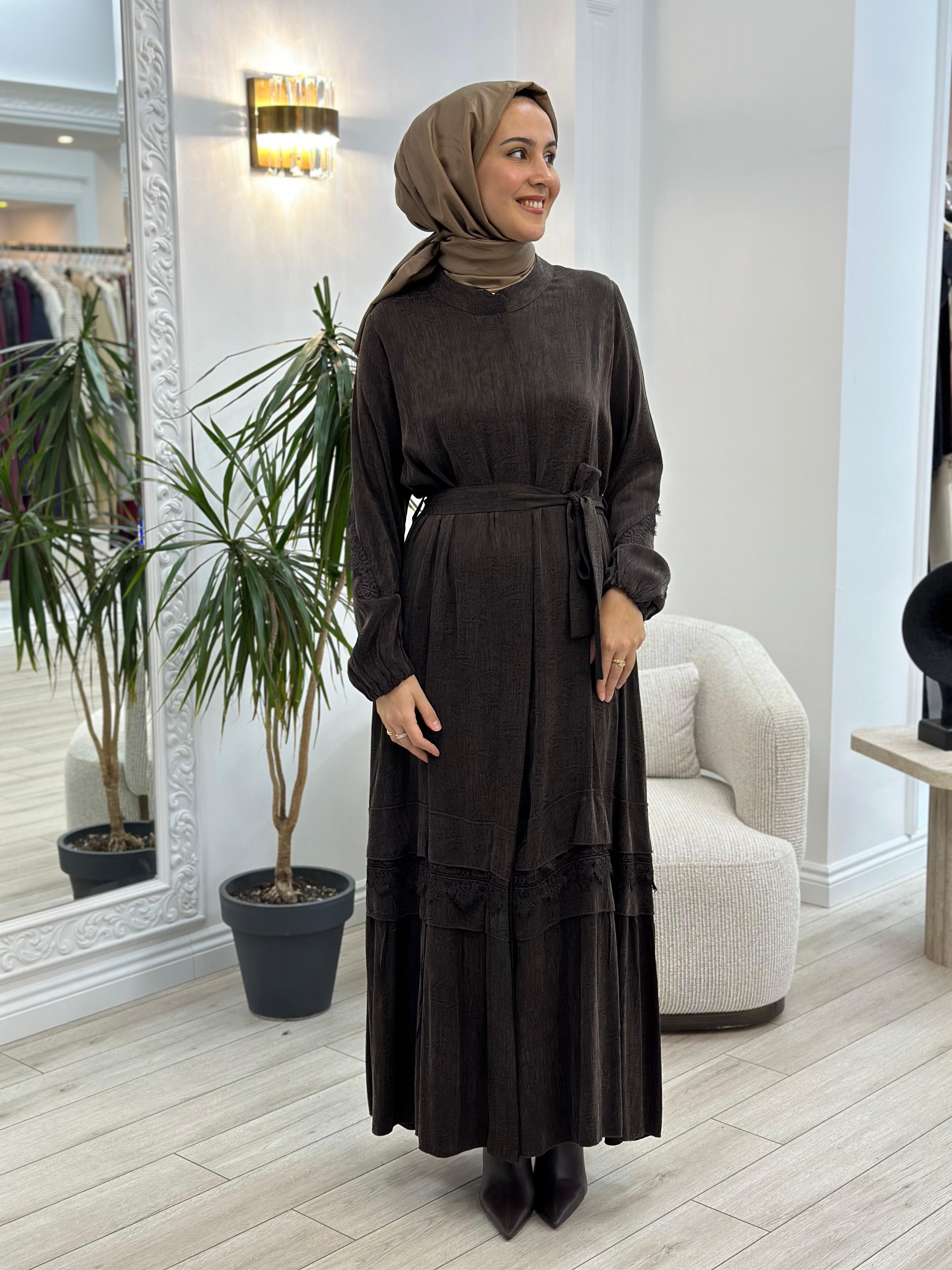 Misswhence Güpür Detaylı Cupro Pardesü 36528