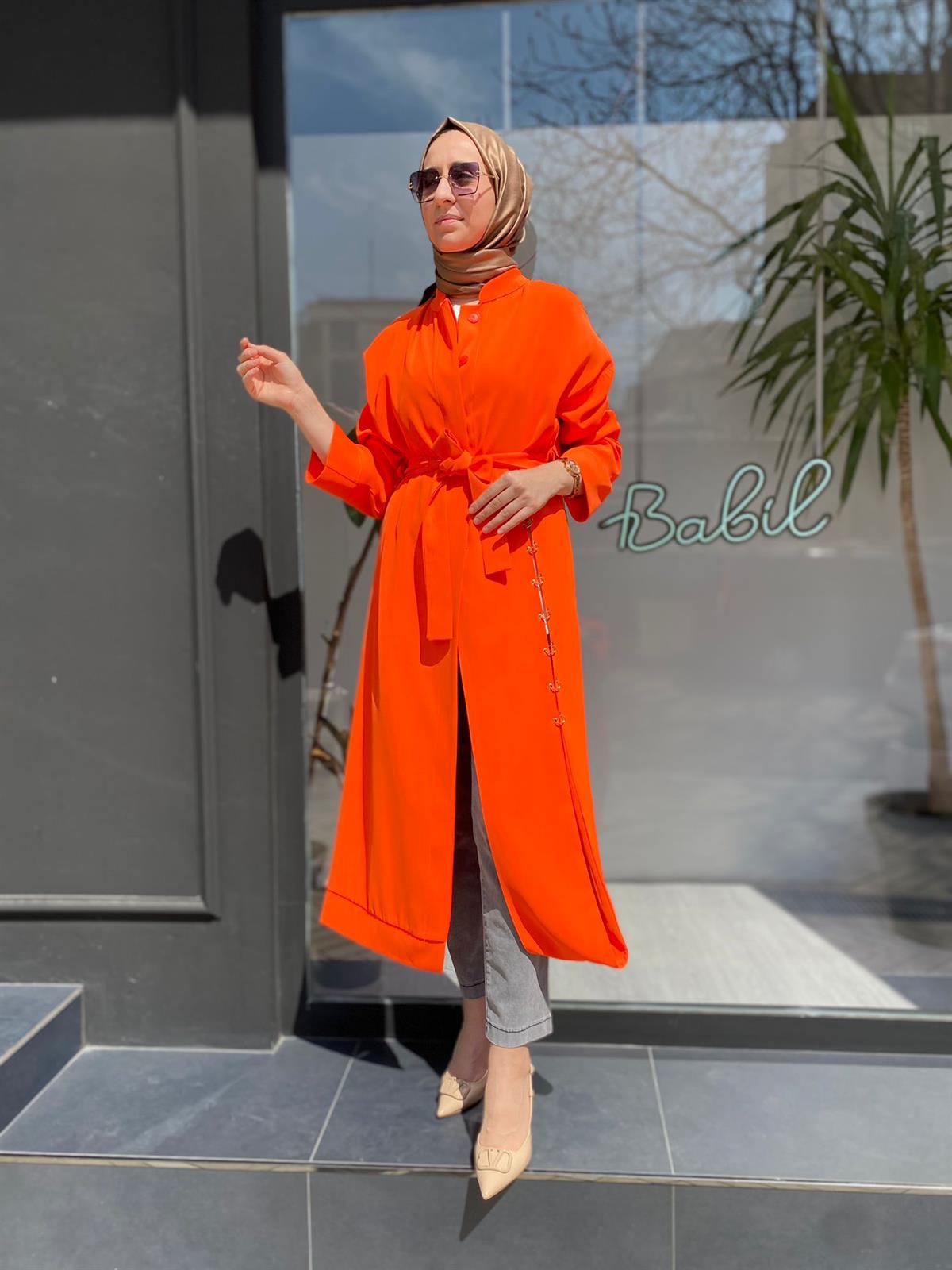 Misswhence Halka Detay Mercan Pardesü 33504