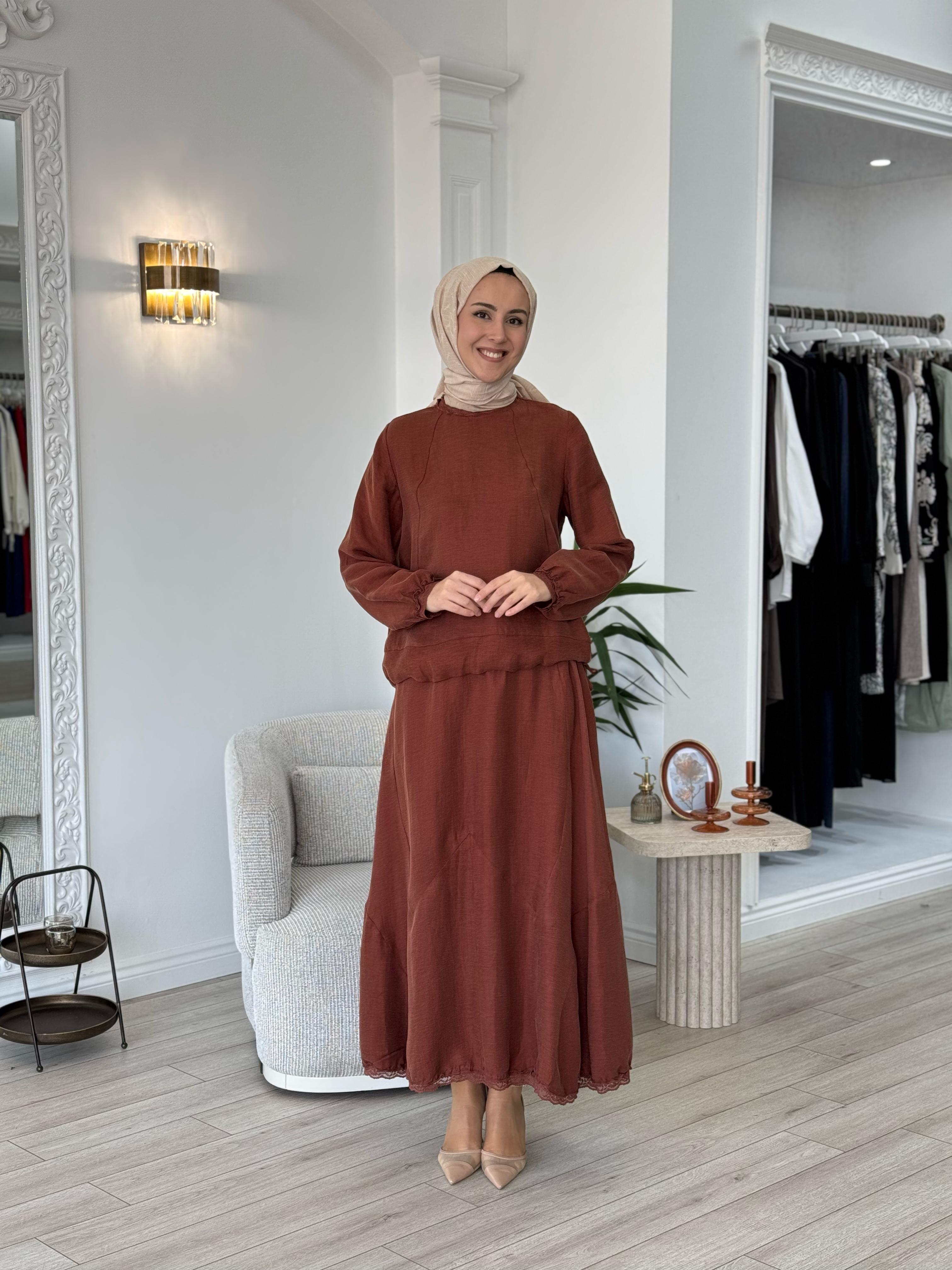 Misswhence İpek Keten Takım Turuncu 37000