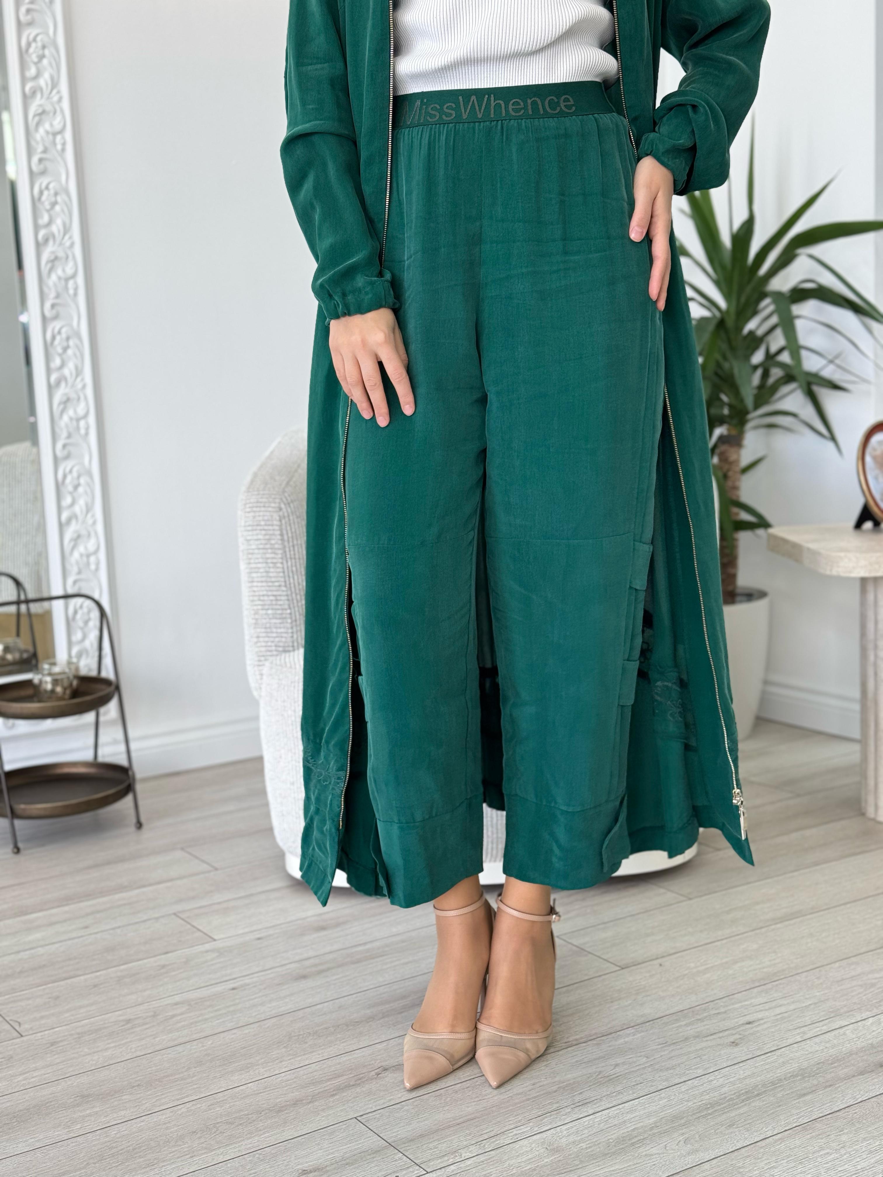 Misswhence İpek Pantolon Zümrüt 35121