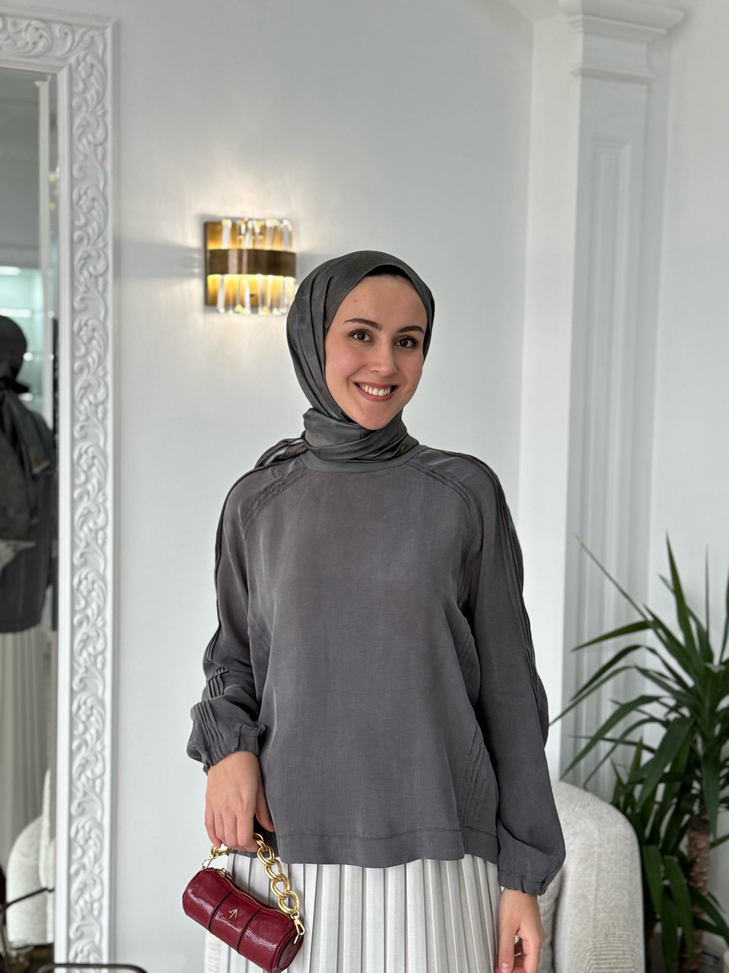 Misswhence İpek Tunik Gri 37004