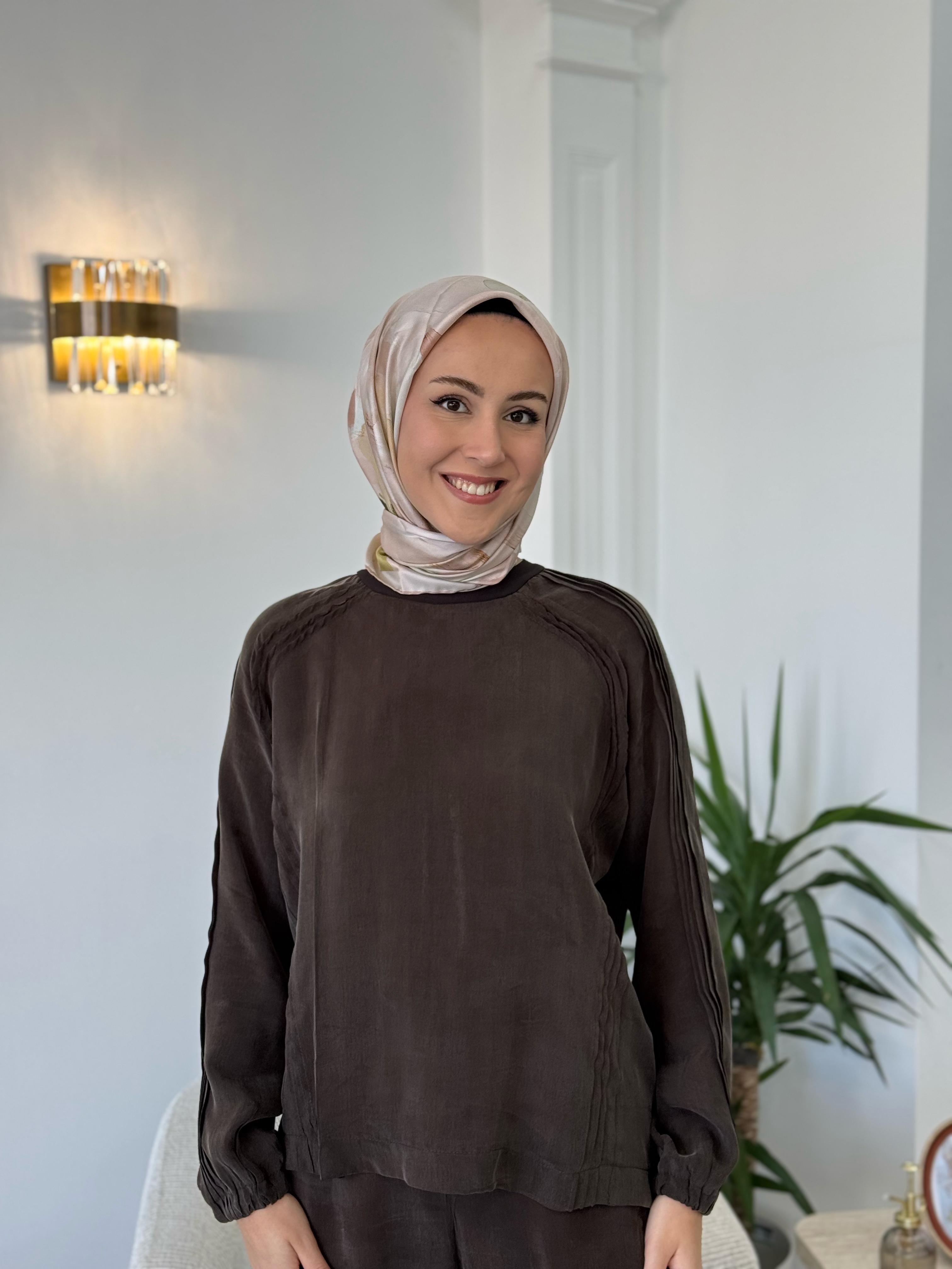 Misswhence İpek Tunik Kahve 37004