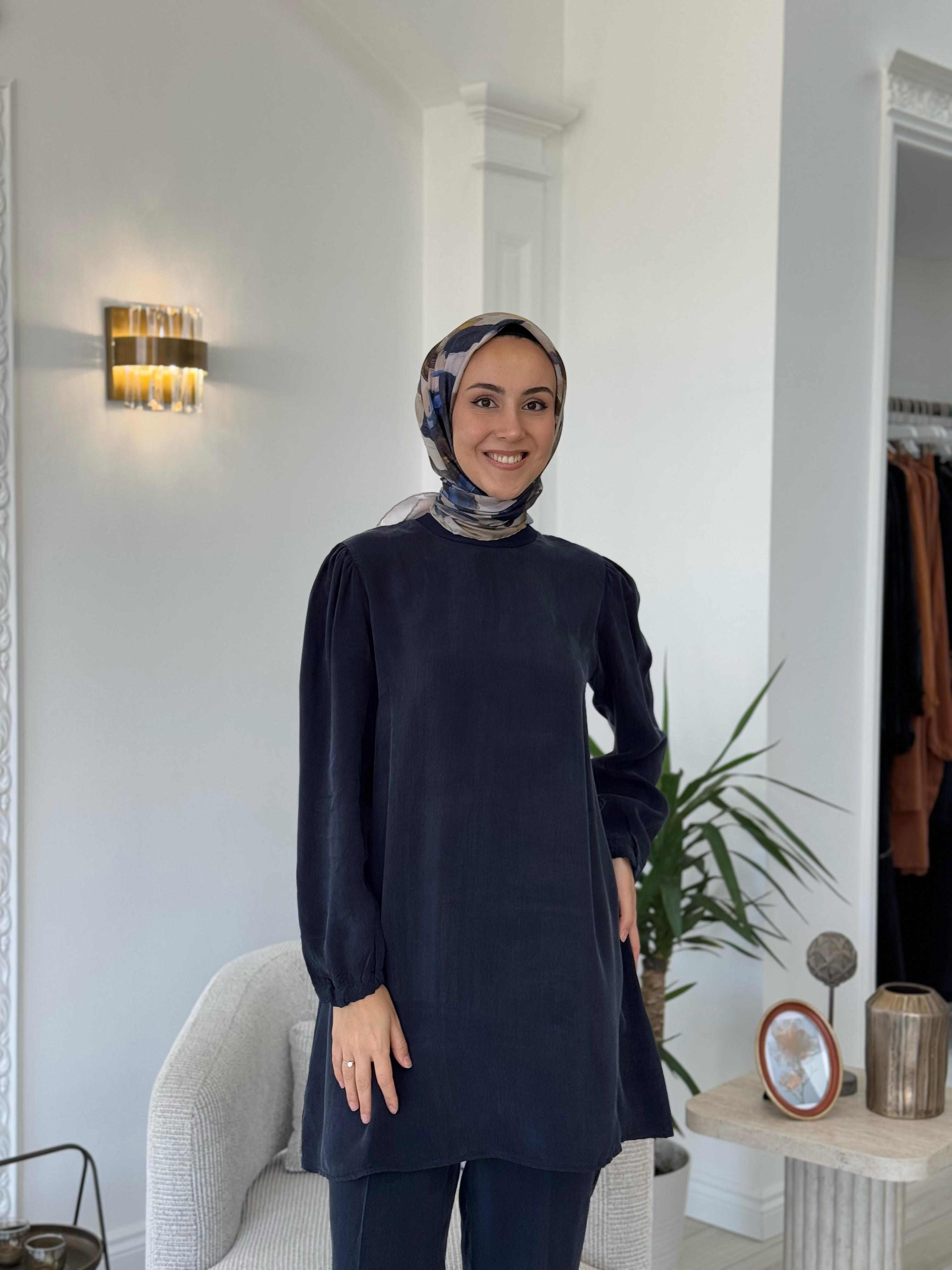 Misswhence İpek Tunik Lacivert 37025