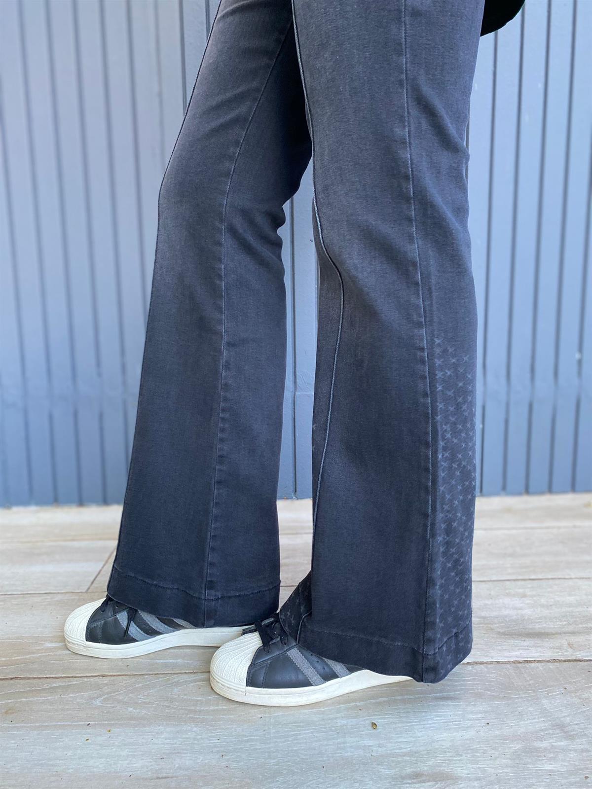 Misswhence İspanyol Paça Siyah  Pantolon 34103