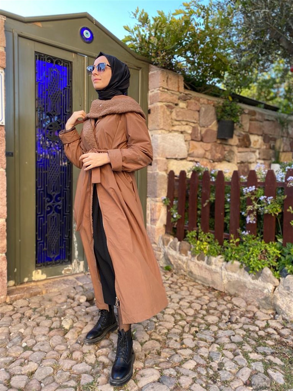 MissWhence Kuzu Kürk Detaylı Kap Camel 32504