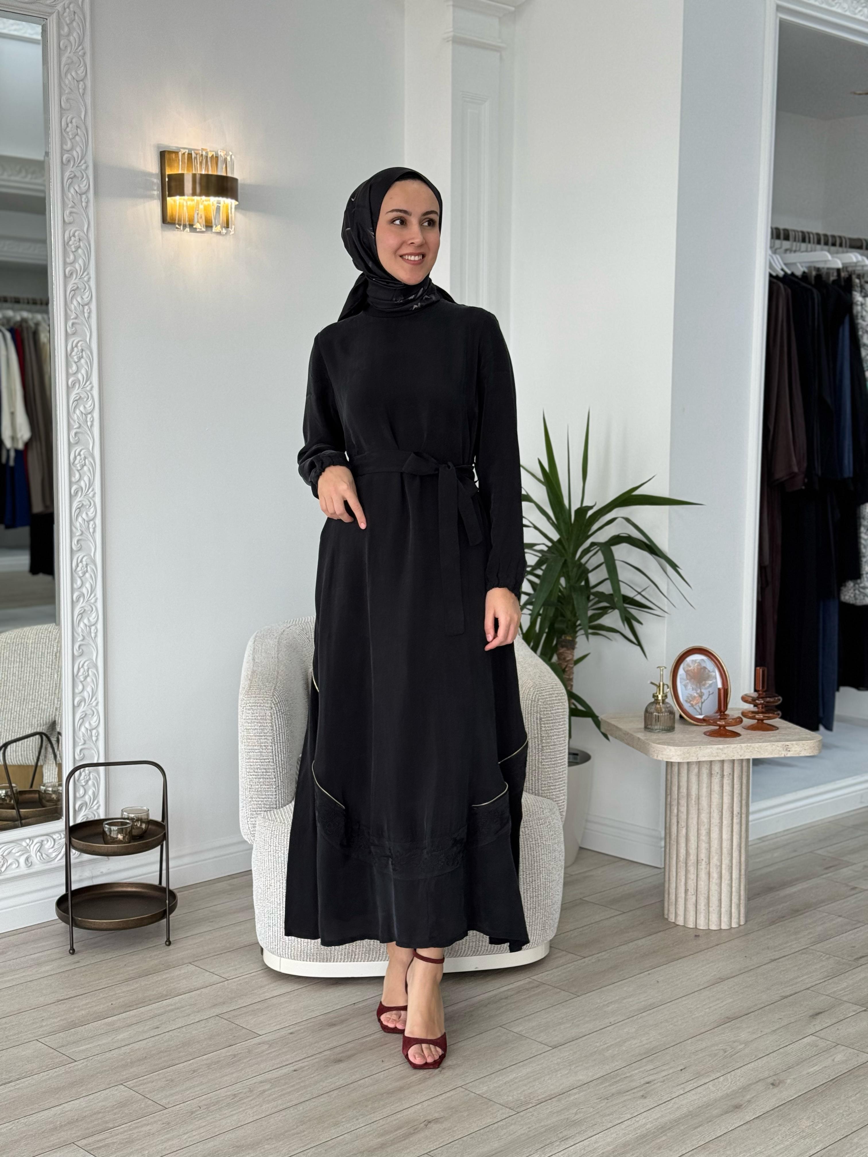 Misswhence Nakış Detaylı Elbise Siyah 37800