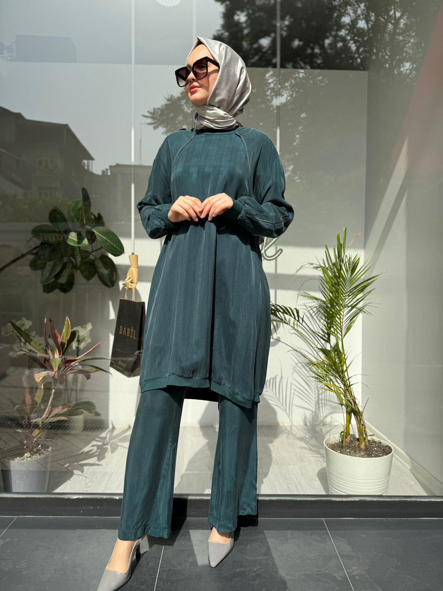 Misswhence Reglan Kollu Tunik Zümrüt 35010