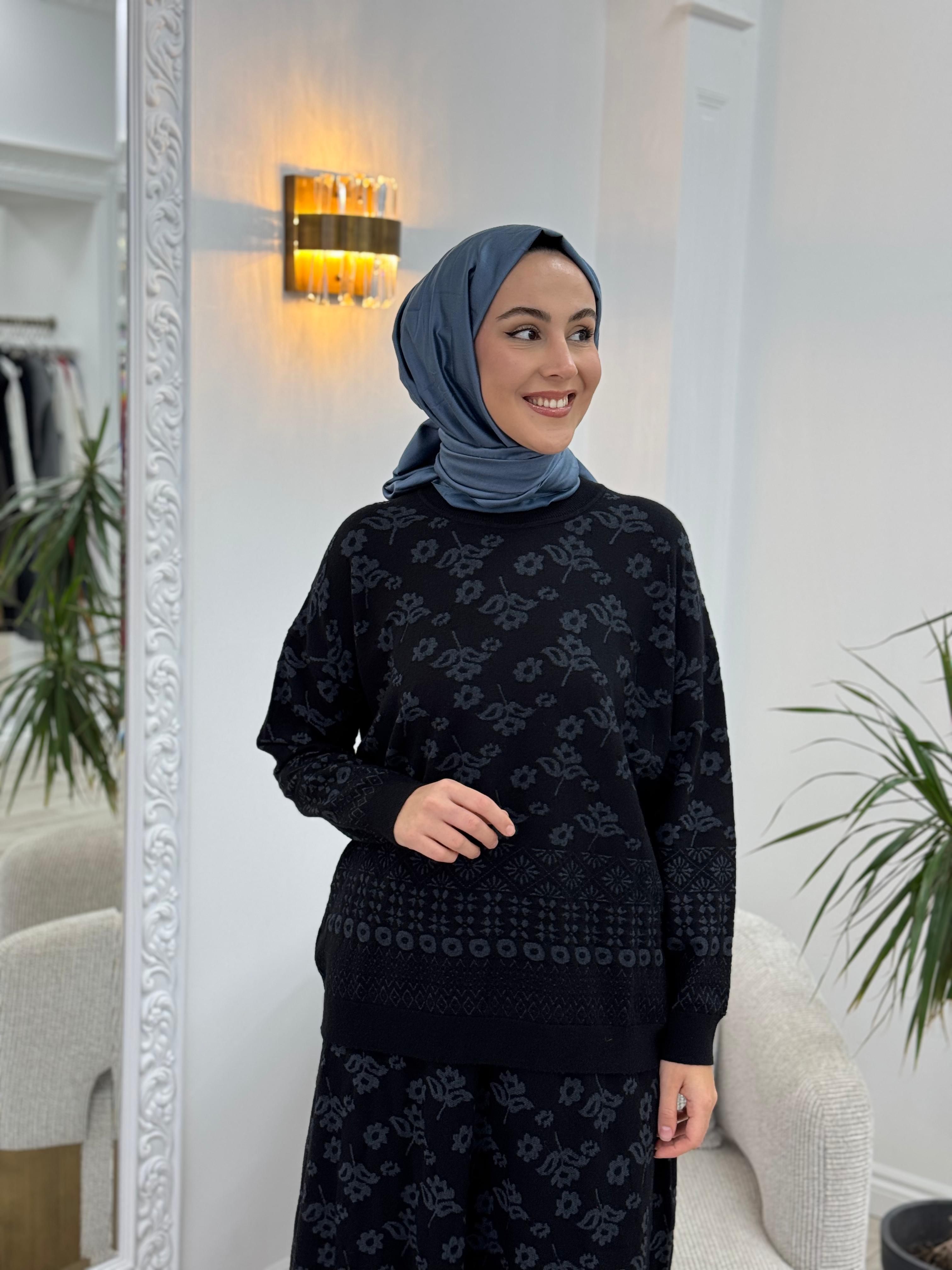 Misswhence Triko Etekli Takım Siyah miss252-253