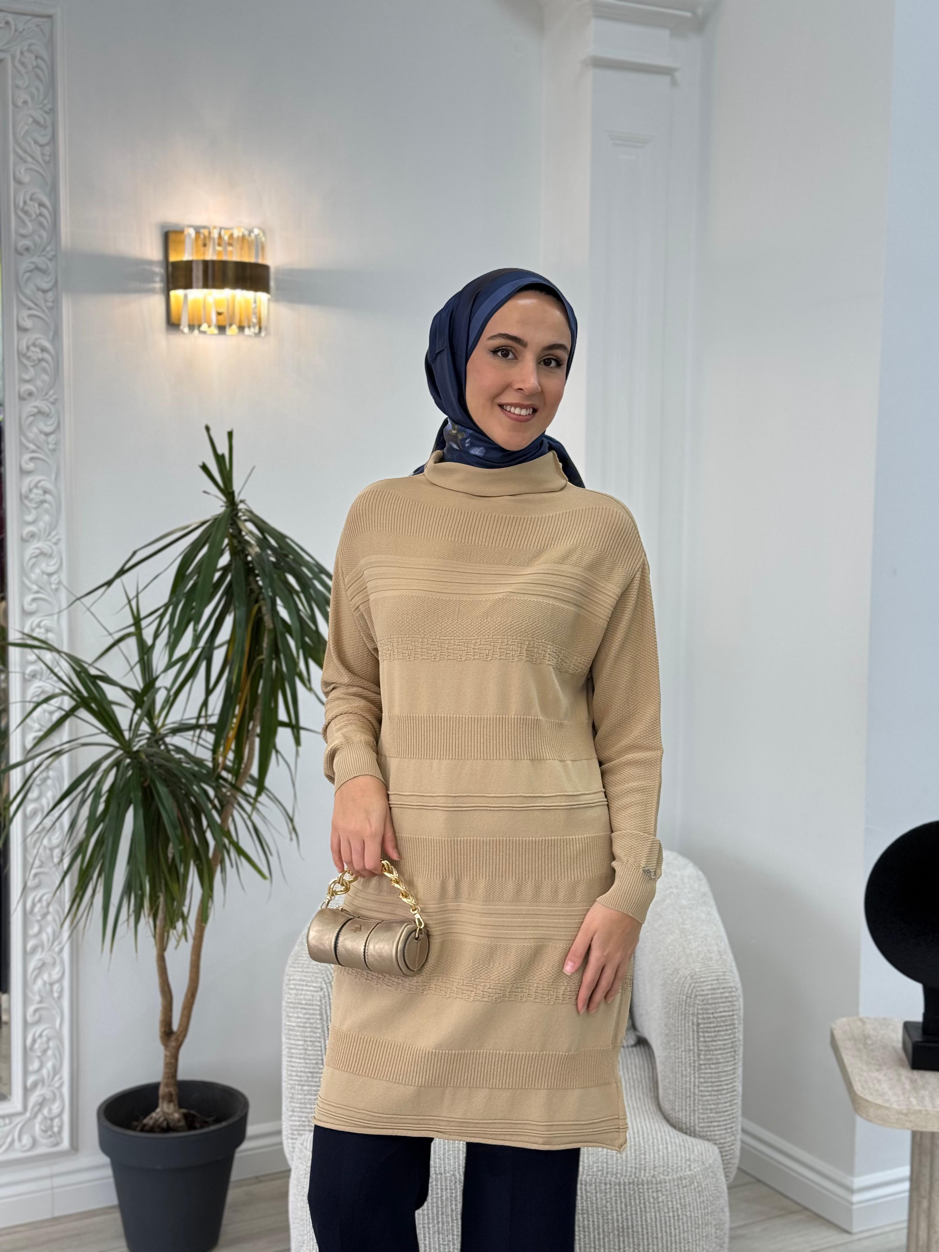 Misswhence Triko Tunik Camel MİSS-222