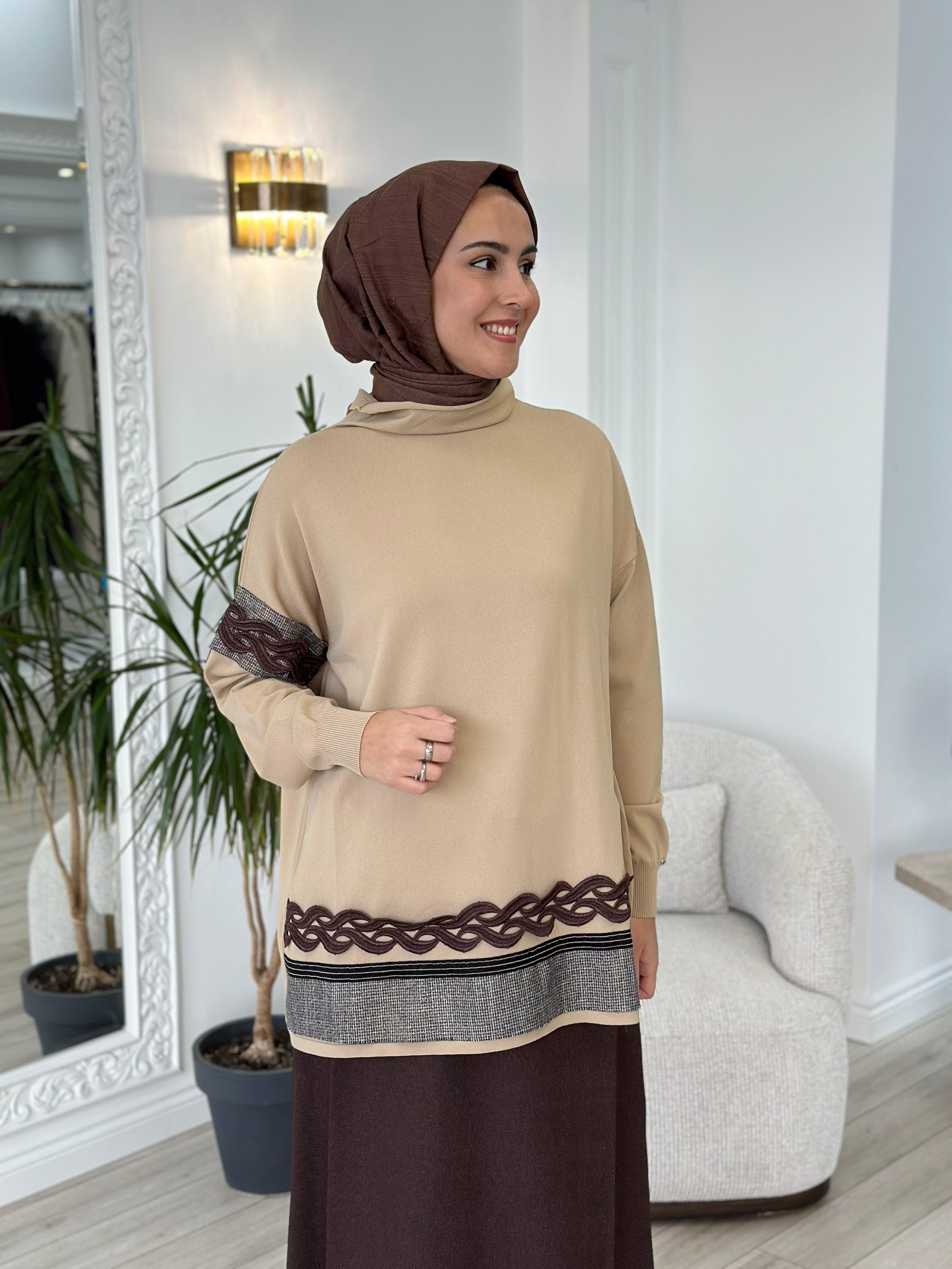 Misswhence Triko Tunik Camel MİSS-226
