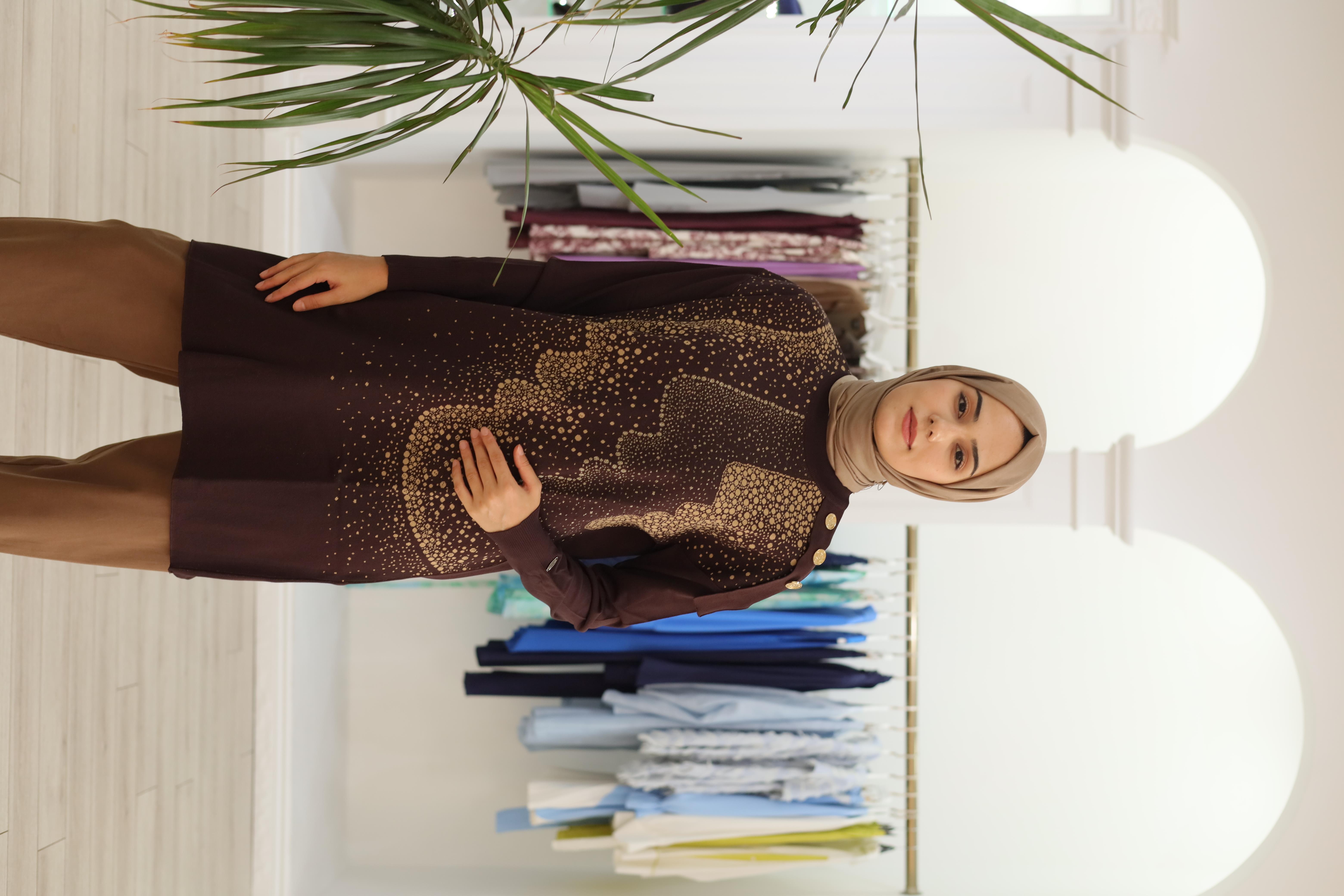 Misswhence Triko Tunik Kahverengi miss271
