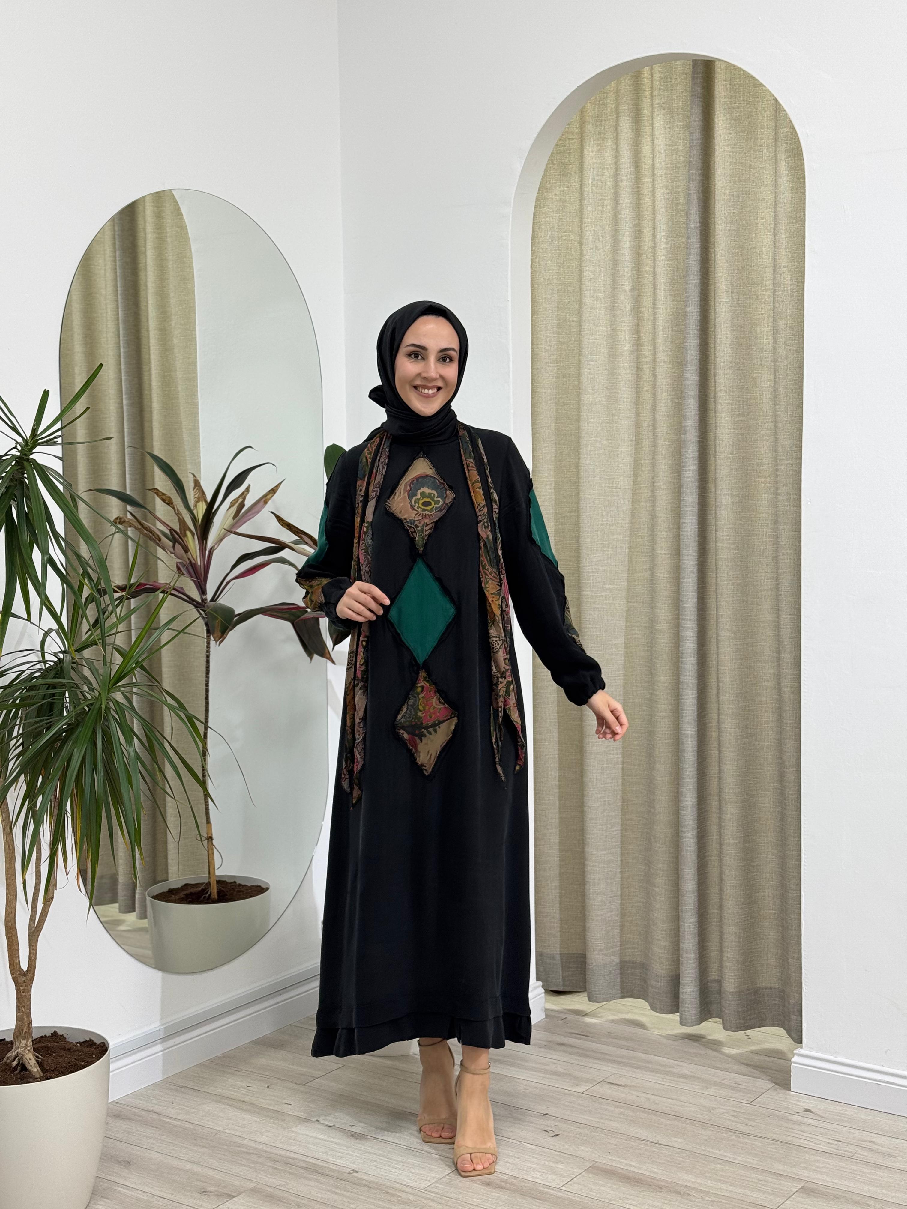 Misswhence Yama Detaylı İpek Elbise Kahve 37803