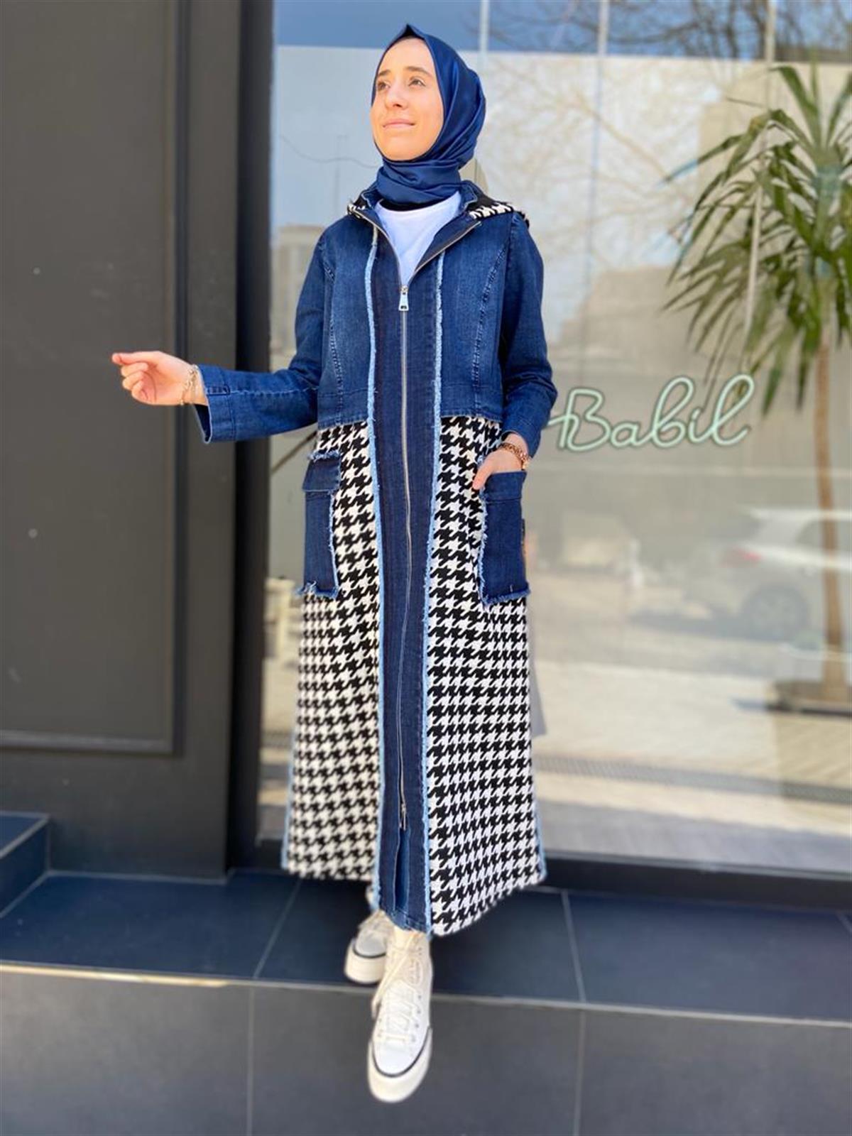 MissWhence Yarısı Kazayağı Kot Kap Lacivert 32503 - Babilbutik