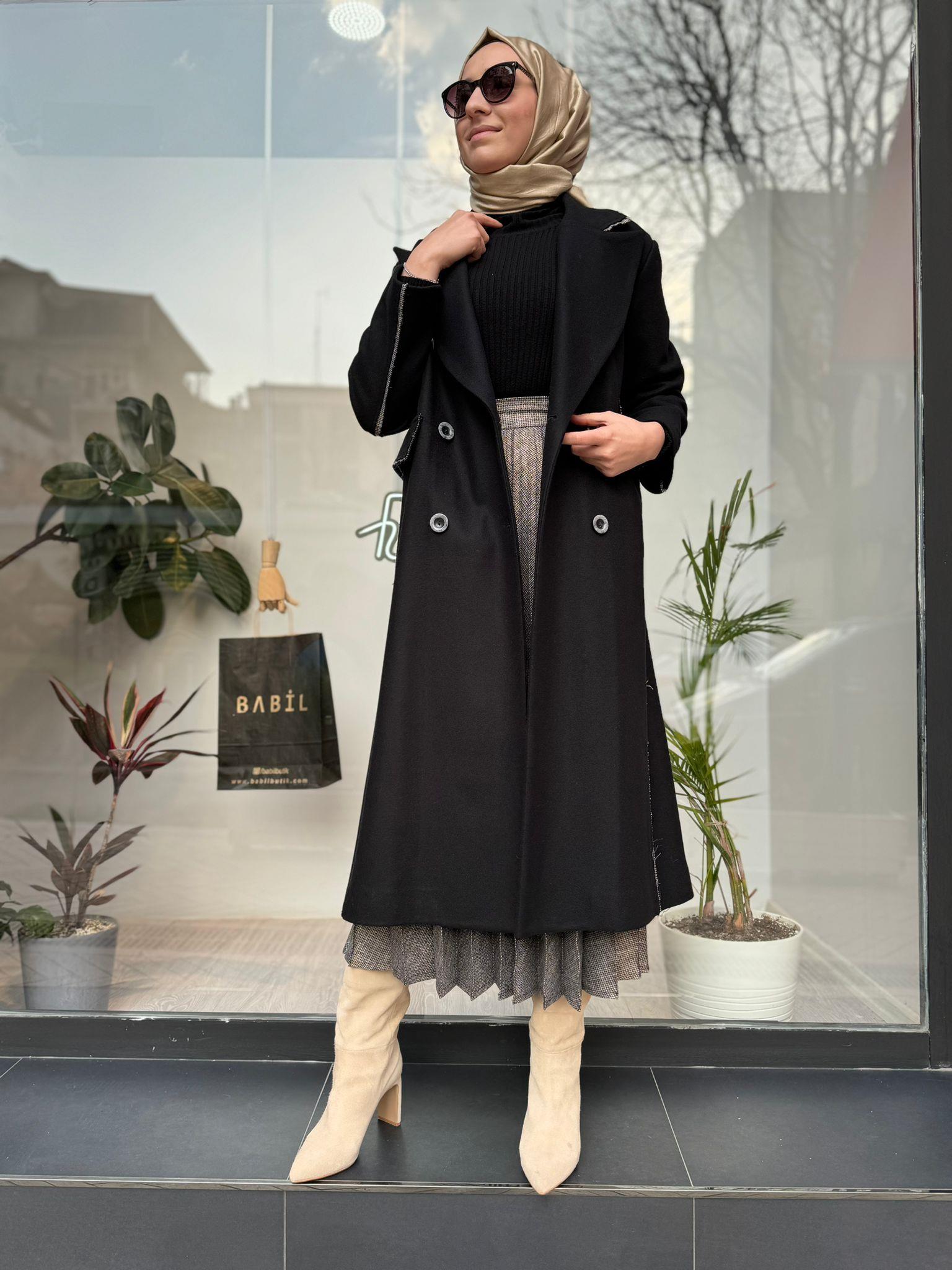 Misswhence Yün Kaban Siyah 34509 - Babilbutik