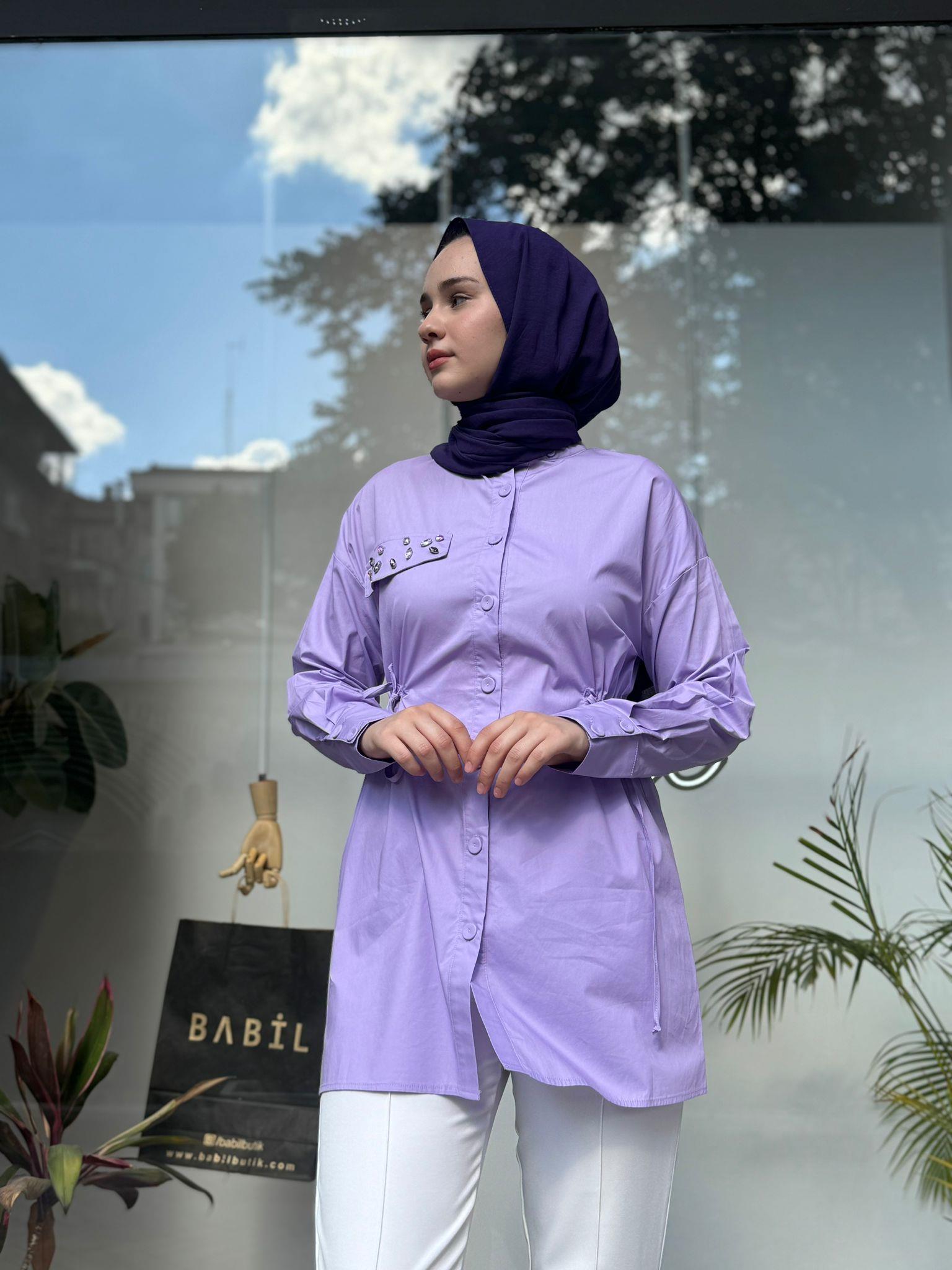 Muphon Citron Gömlek Lila 32034