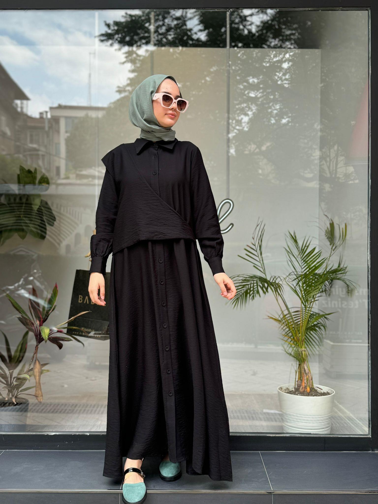 Muphon Lydia Elbise Siyah 34040