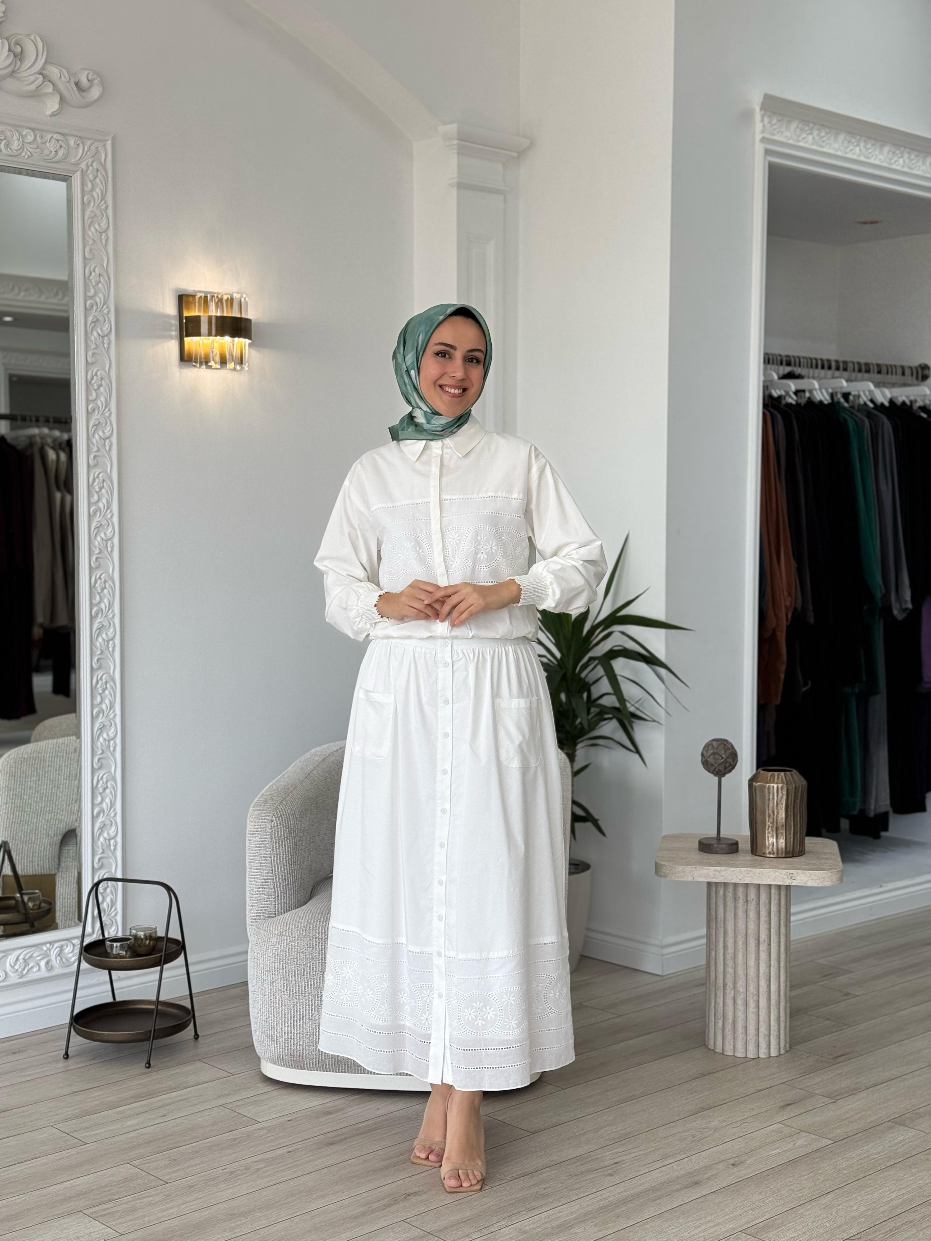 Niqozza Levenia Takım Beyaz 60084
