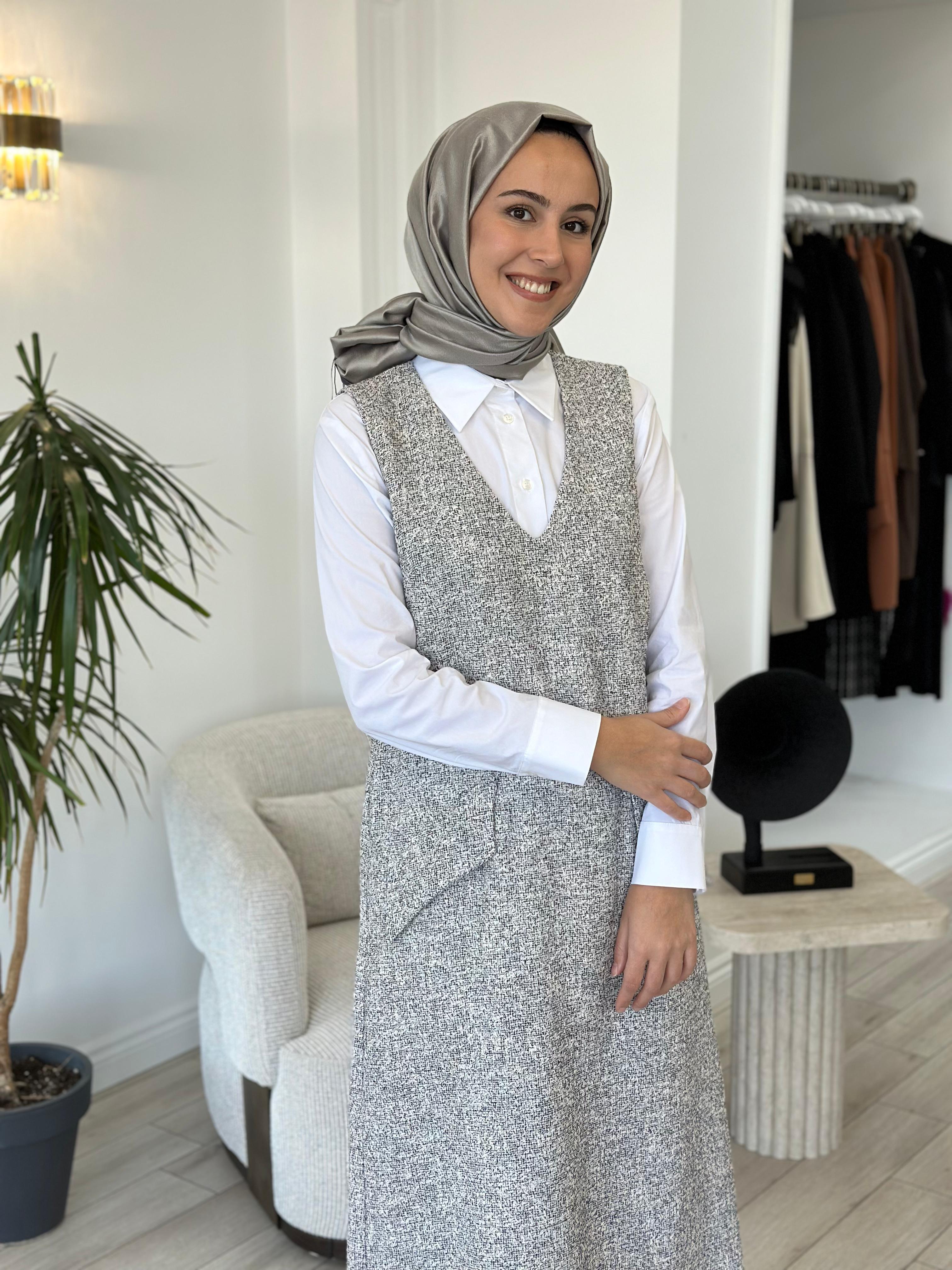 Nİqozza Zeta Tuvit Beyaz Jile Elbise 25fw50166
