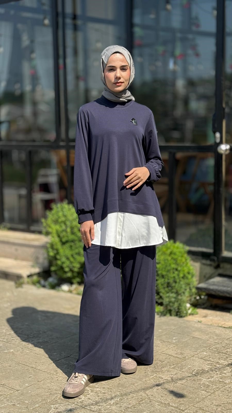 Nurcan Çetin Broş Detaylı Pantolonlu Takım 26471
