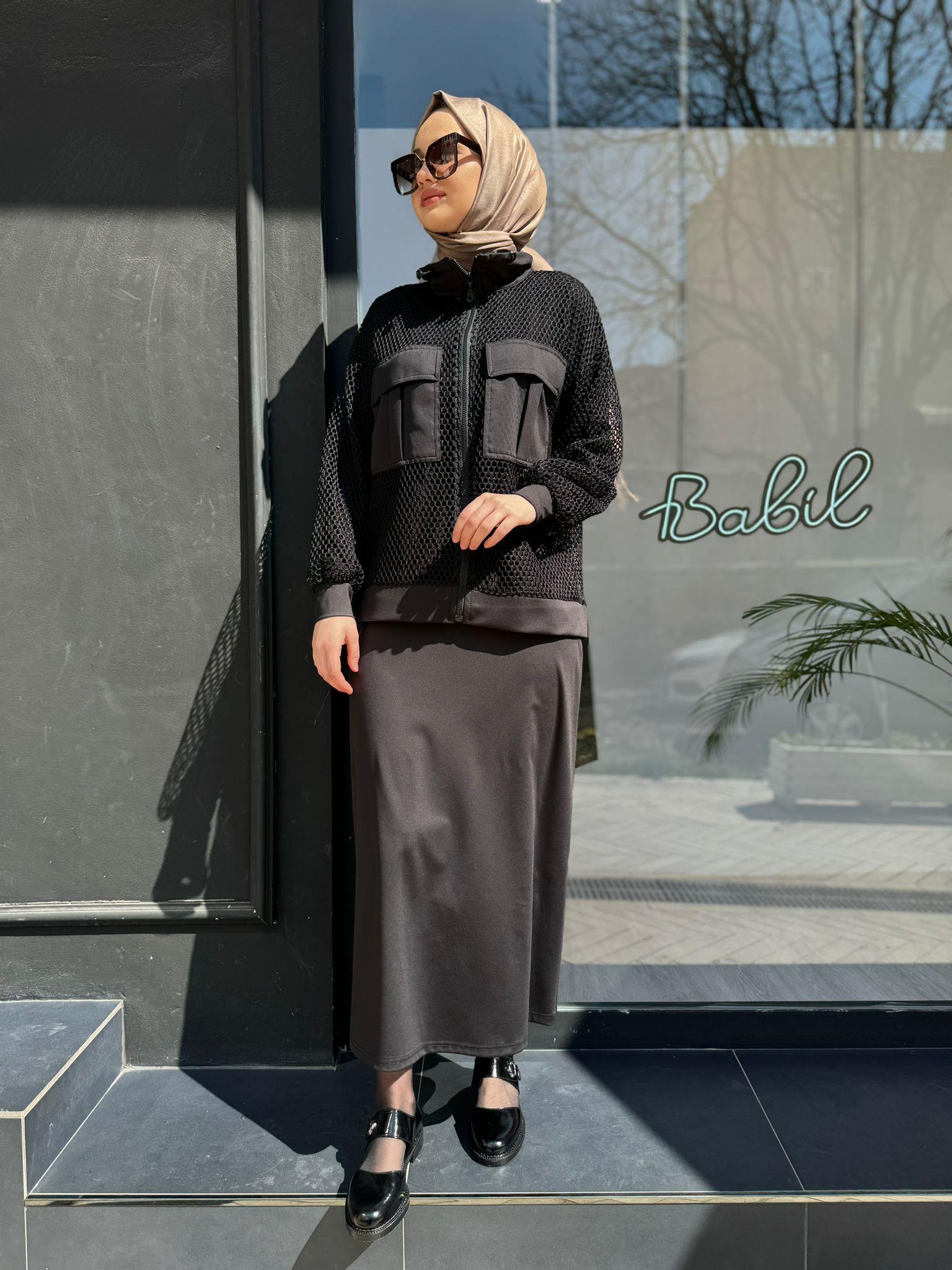 Nurcan Çetin Fileli Takım Siyah 24623