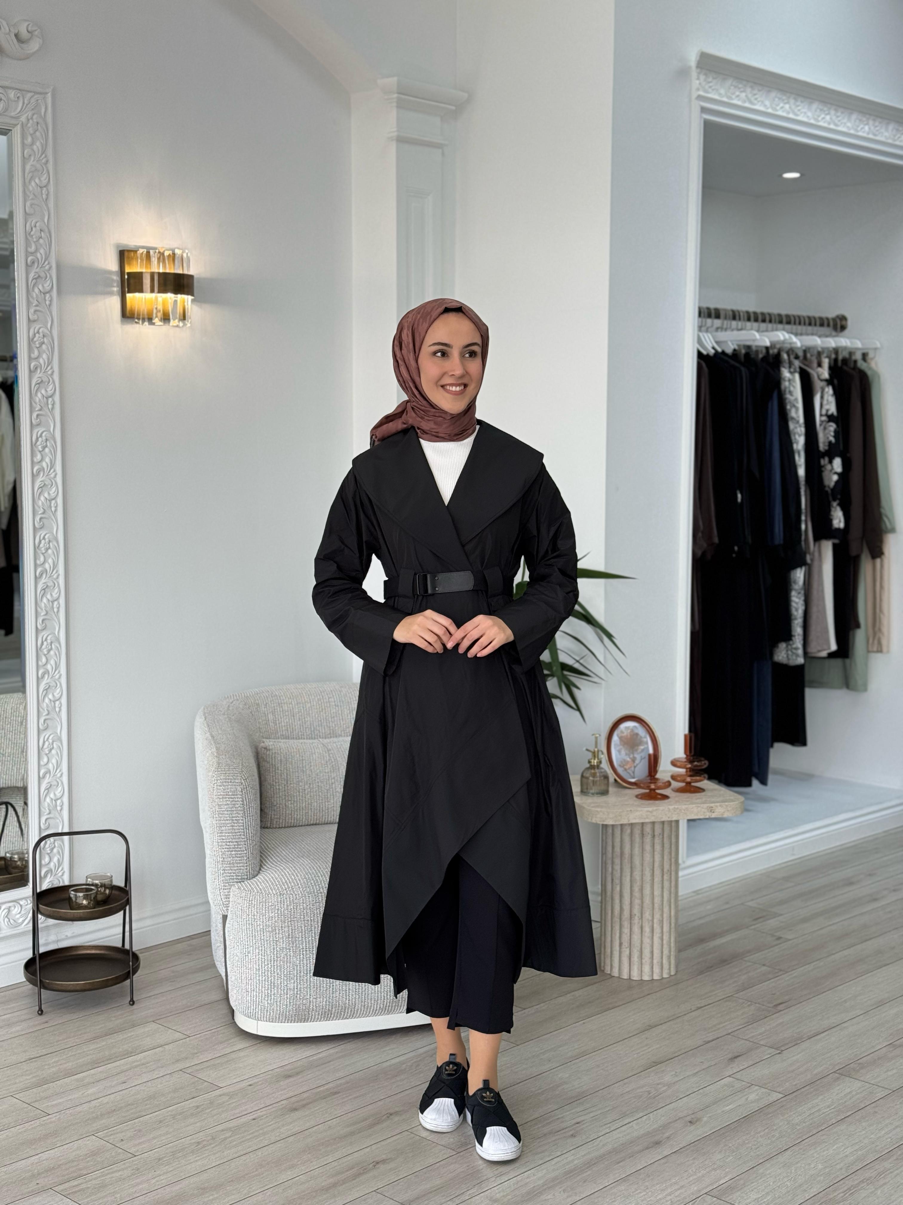Nurcan Çetin Kemerli Kap Siyah 25707